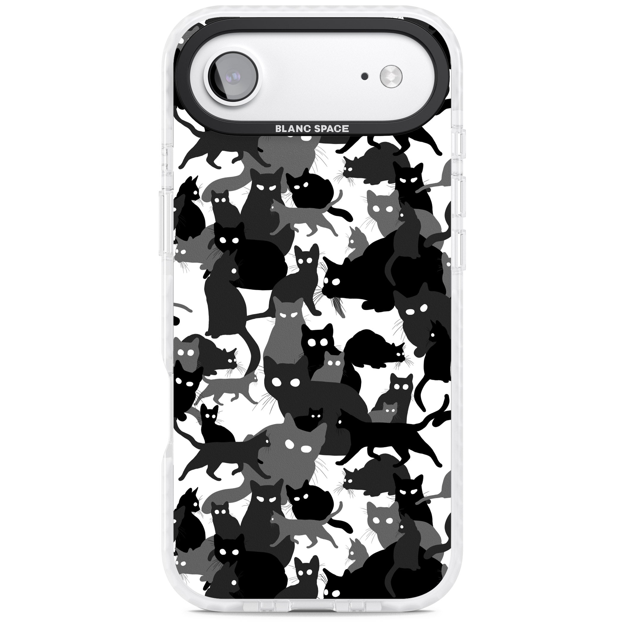 Black & White Cat Camouflage iPhone 17 Air Impact Clear Phone Case