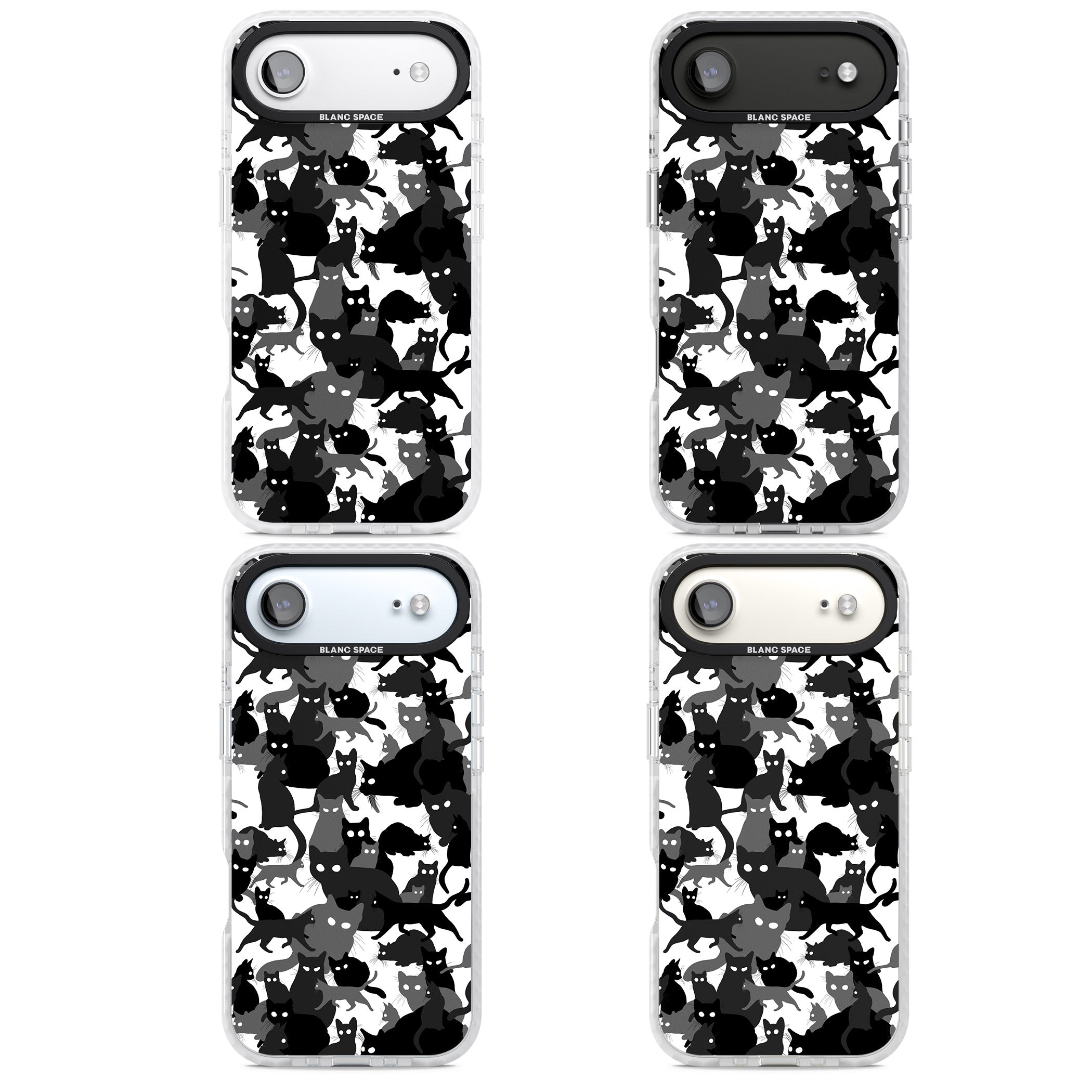 Black & White Cat Camouflage iPhone 17 Air Impact Clear Phone Case APT Impact Protection