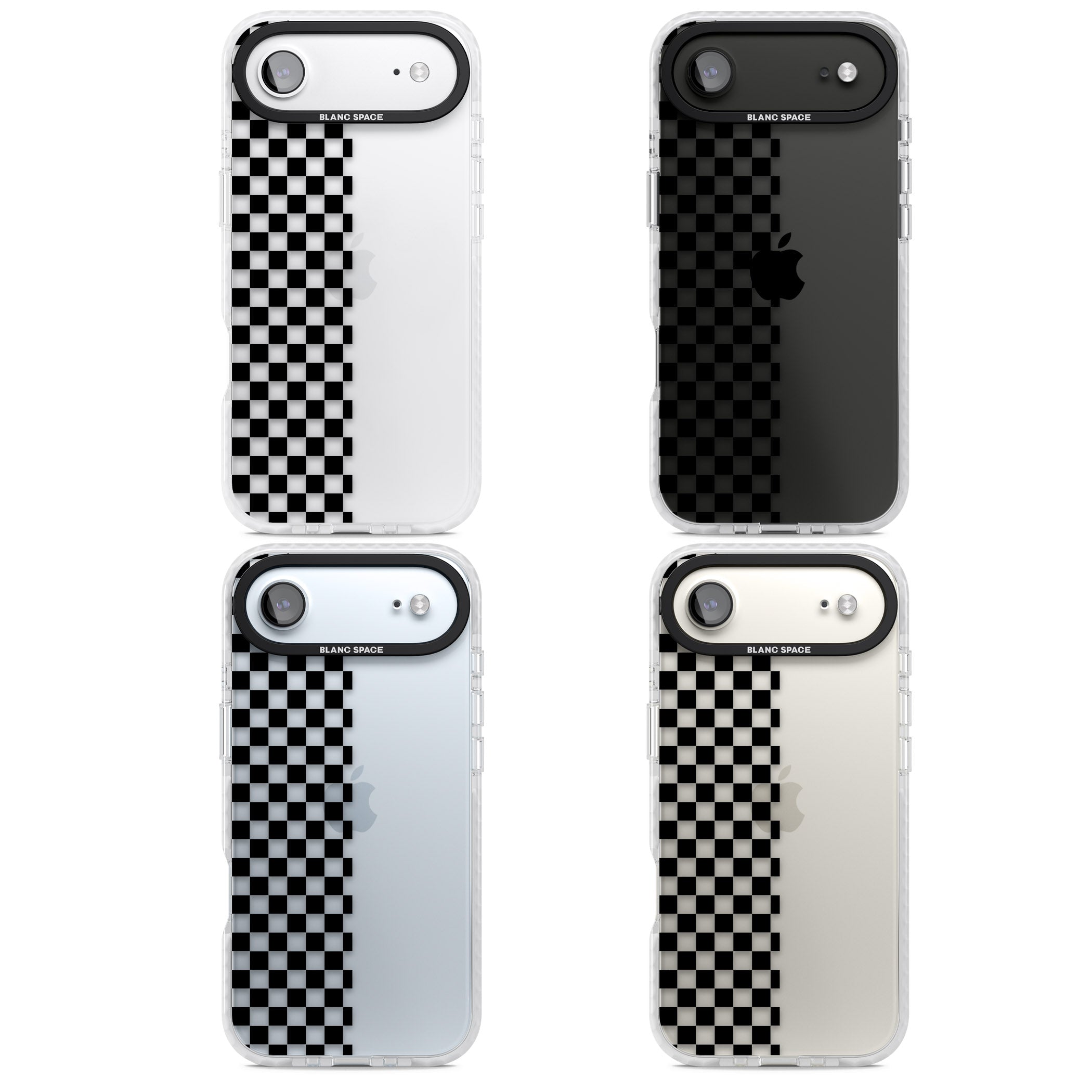 Checker: Half Black Check On Clear iPhone 17 Air Impact Clear Phone Case APT Impact Protection