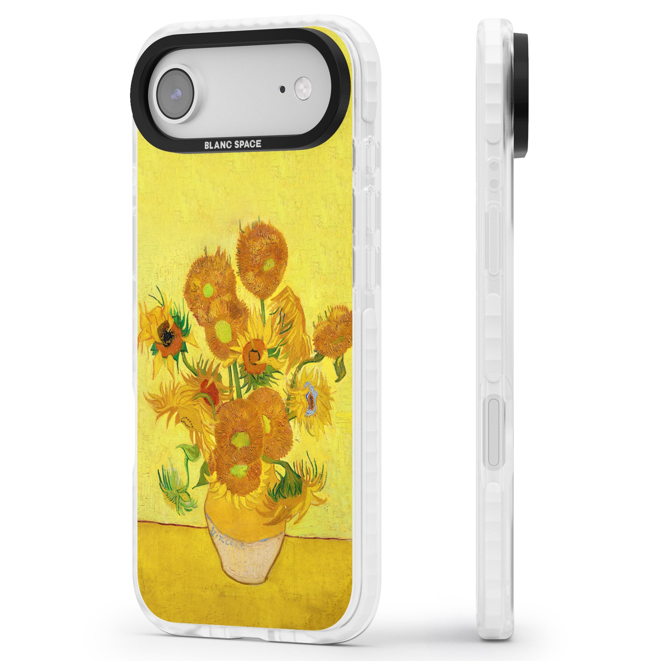 Sunflowers iPhone 17 Air Impact Clear Phone Case Side Profile