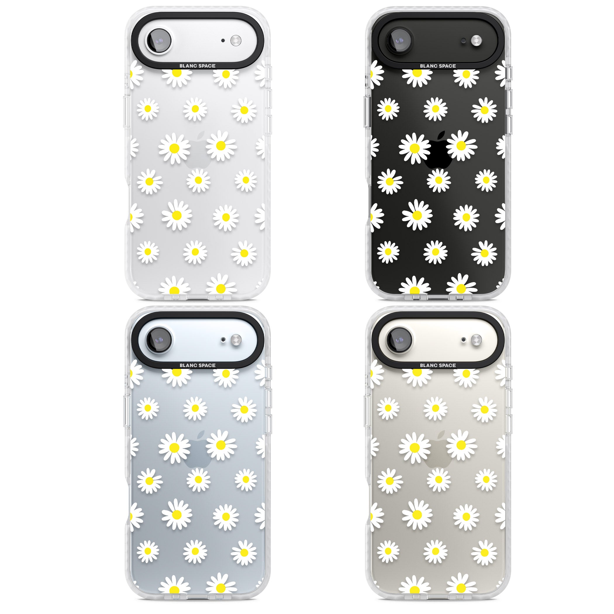 Personalised White Daisy Pattern iPhone 17 Air Impact Clear Phone Case APT Impact Protection