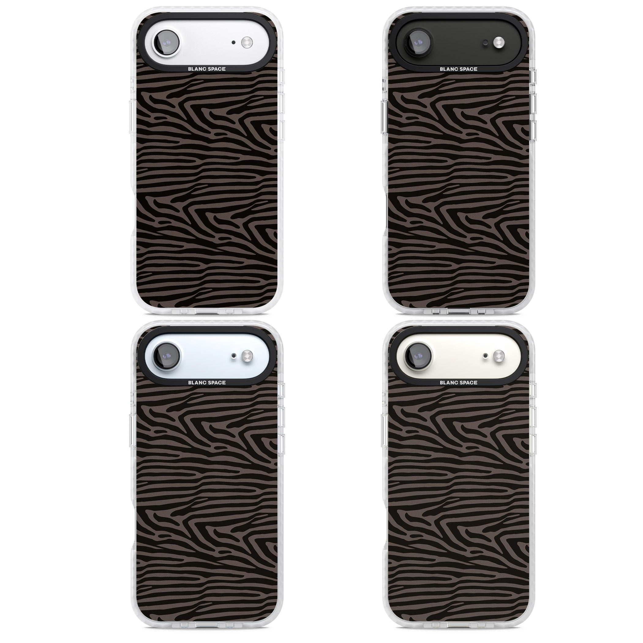Dark Zebra Print iPhone 17 Air Impact Clear Phone Case APT Impact Protection