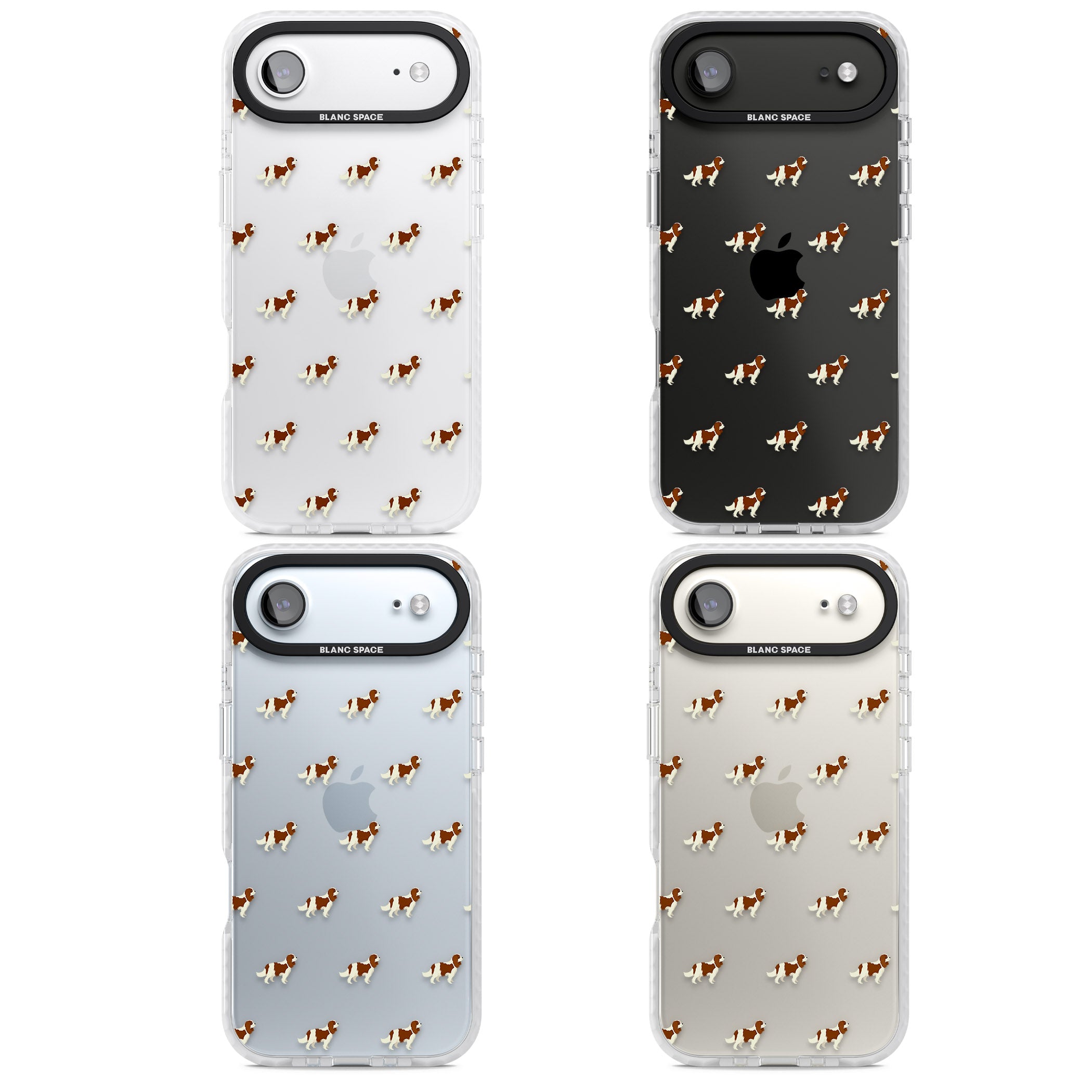 Cavalier King Charles Dog Pattern iPhone 17 Air Impact Clear Phone Case APT Impact Protection