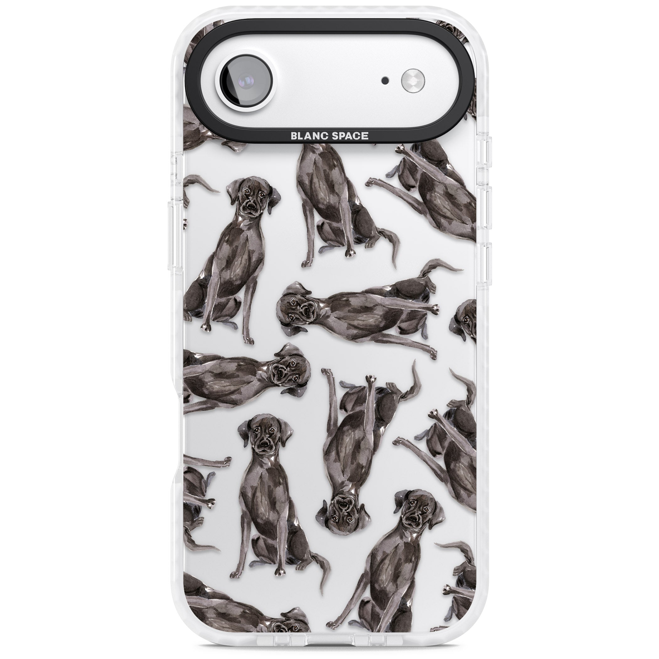 Black Labrador Watercolor Pattern iPhone 17 Air Impact Clear Phone Case