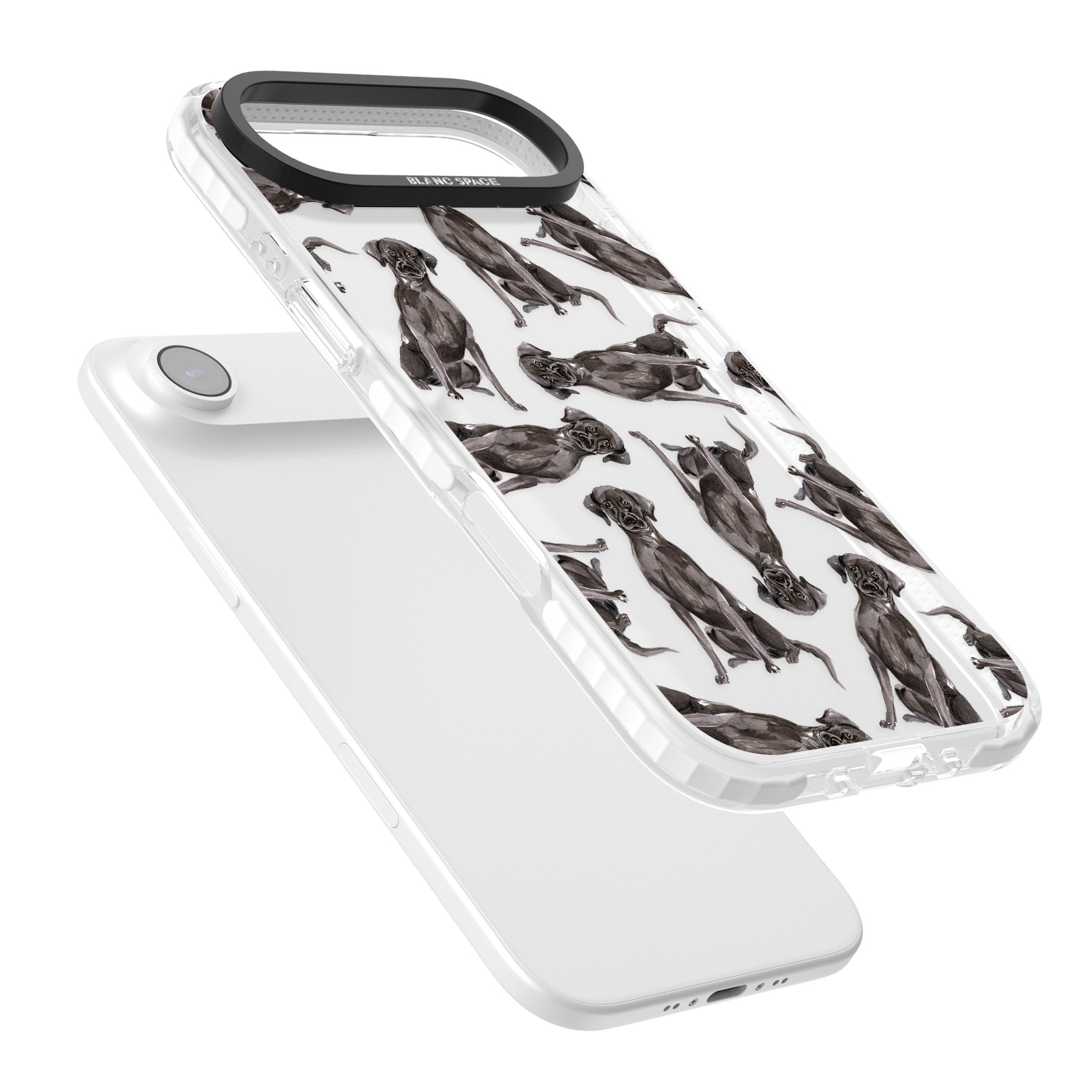 Black Labrador Watercolor Pattern iPhone 17 Air Impact Clear Phone Case Colours