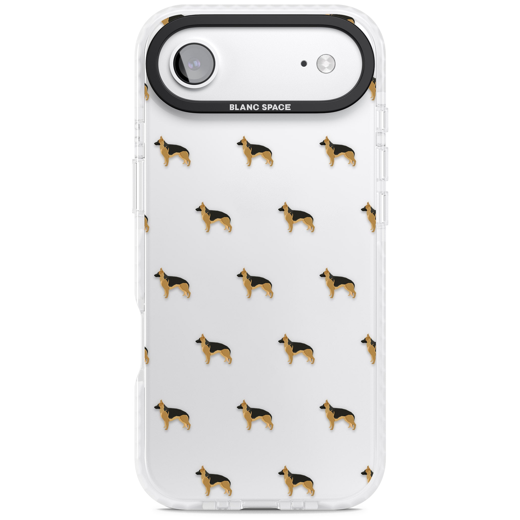 German Shepherd Pattern Clear iPhone 17 Air Impact Clear Phone Case