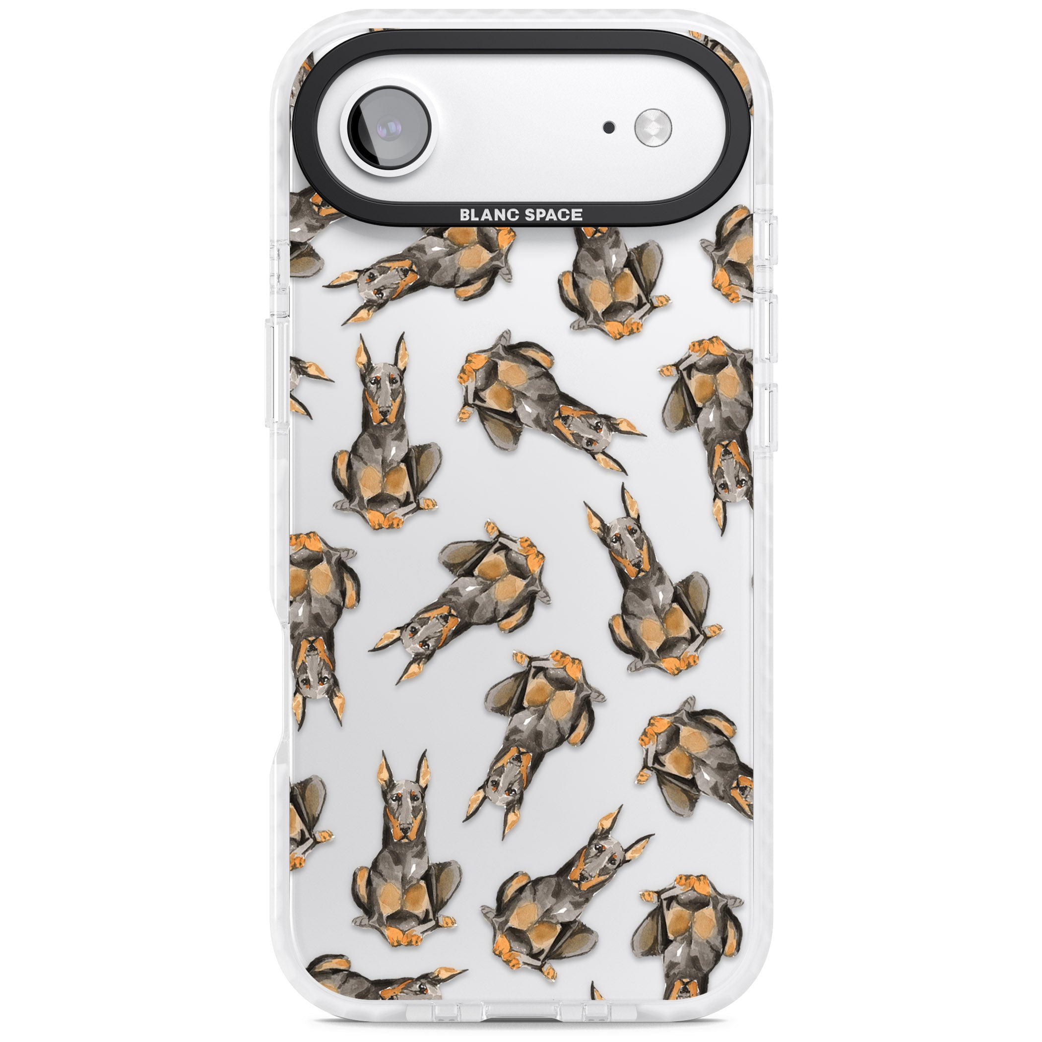 Doberman Watercolor Dog iPhone 17 Air Impact Clear Phone Case