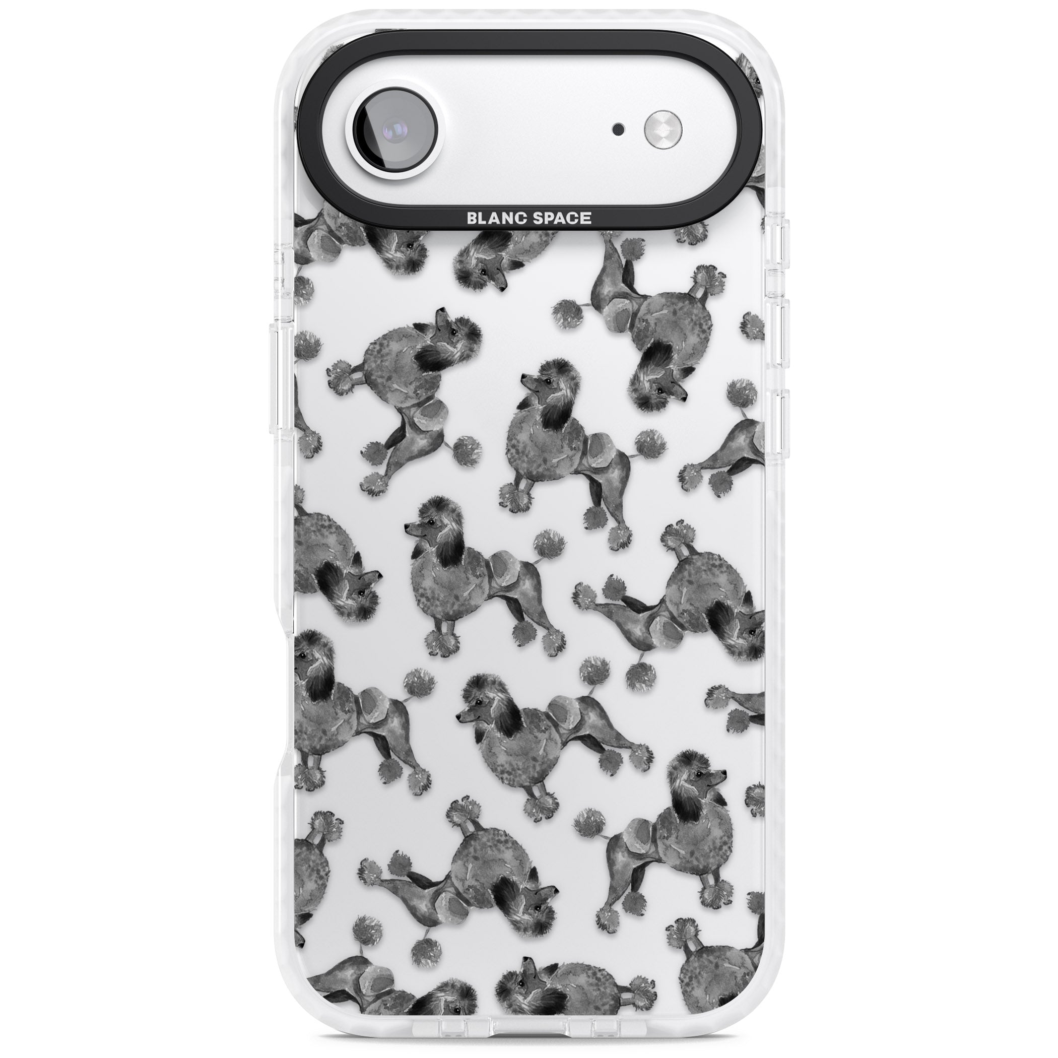 Poodle Pattern iPhone 17 Air Impact Clear Phone Case