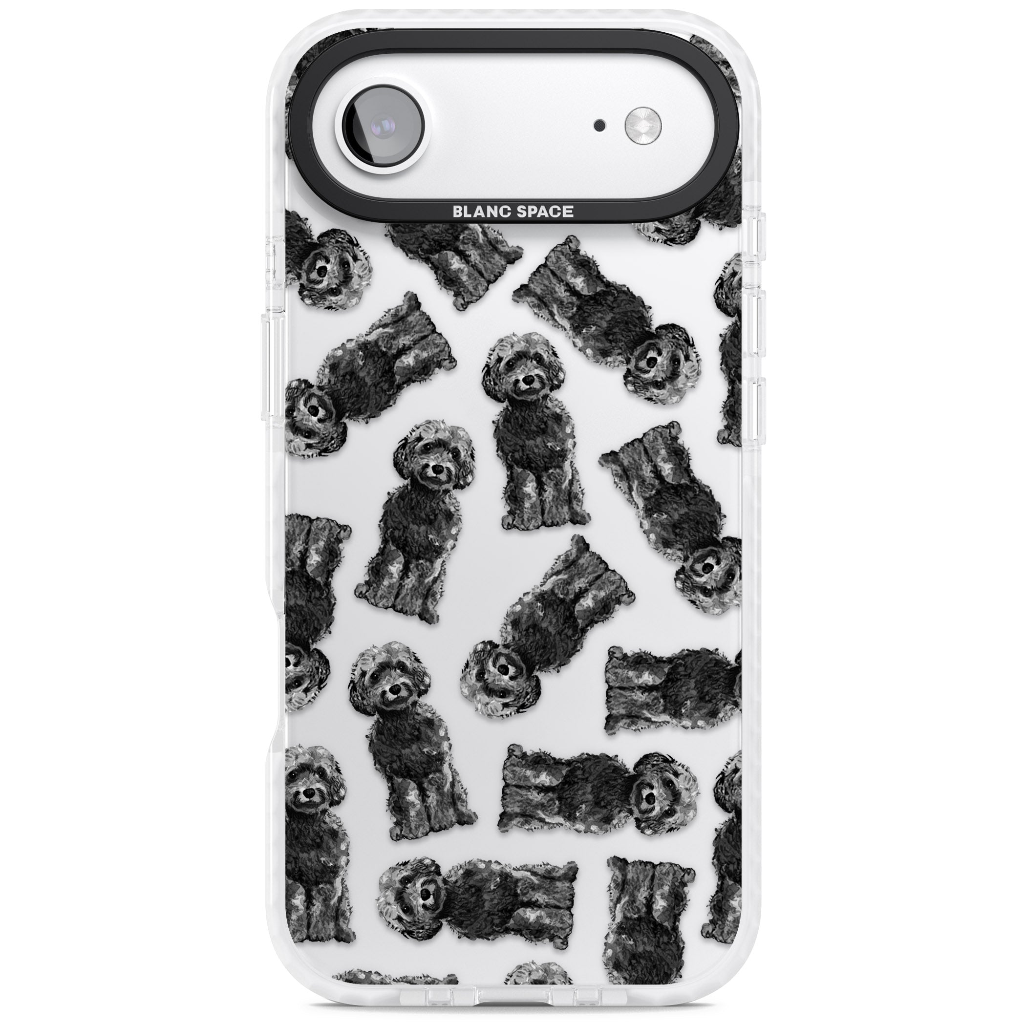 Black Cockapoo Watercolor iPhone 17 Air Impact Clear Phone Case