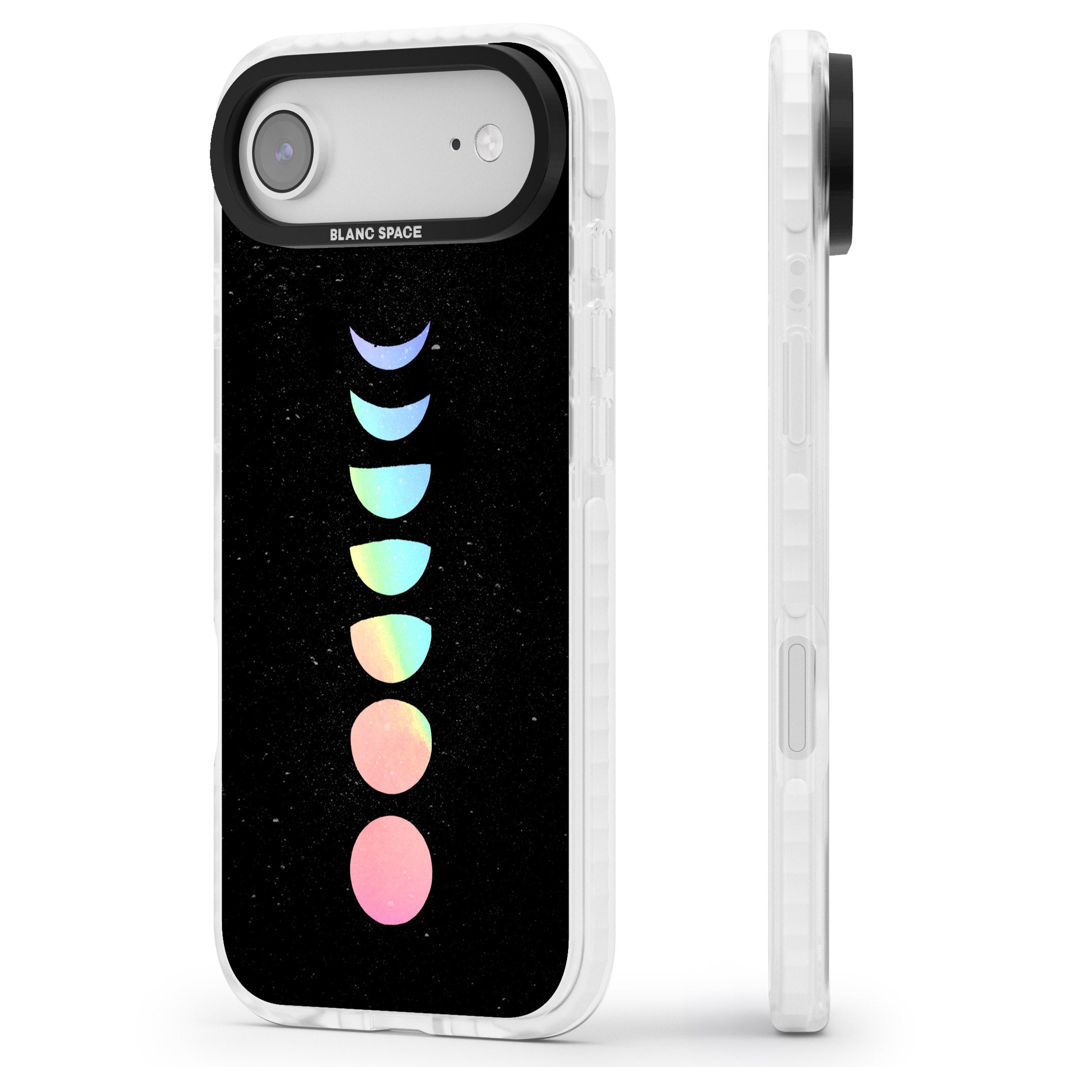 Pastel Moon Phases iPhone 17 Air Impact Clear Phone Case Side Profile