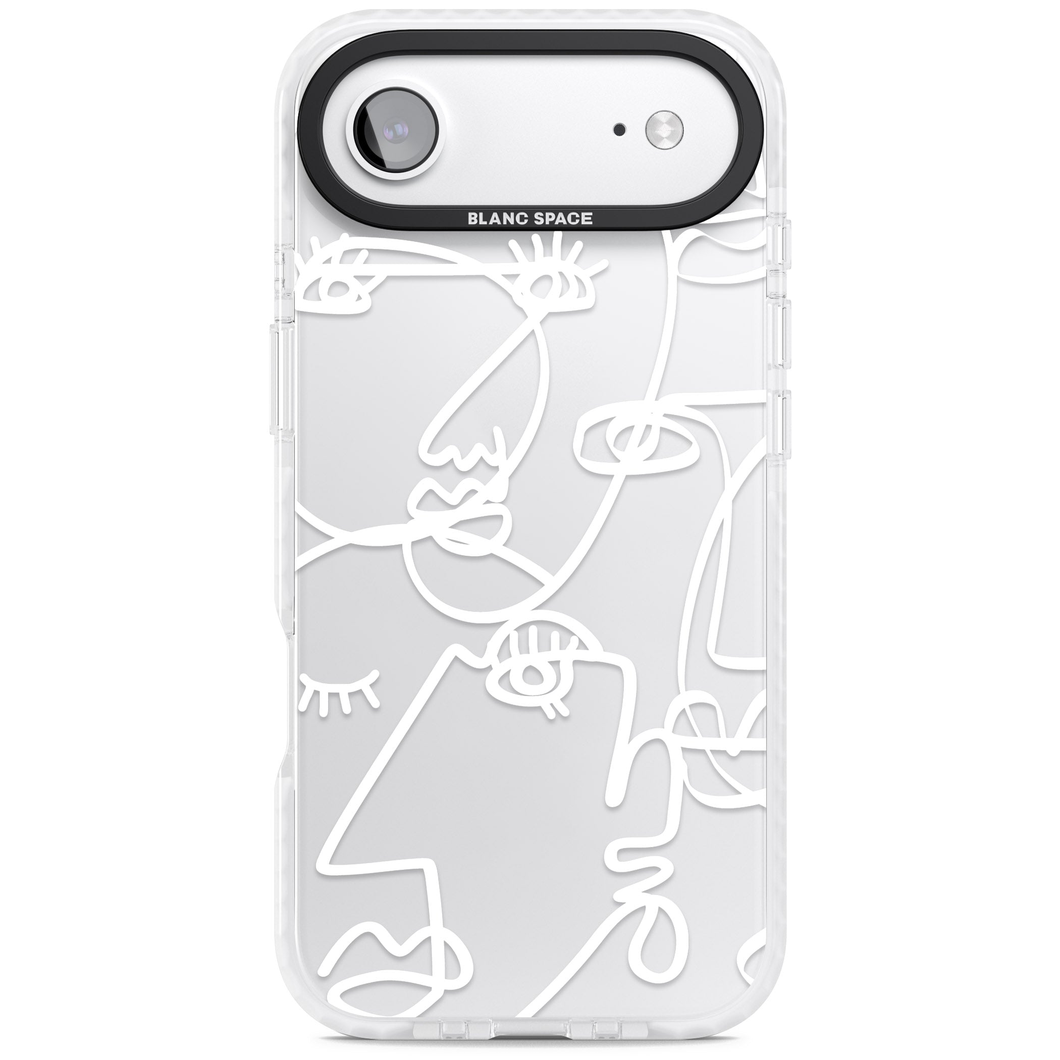 Abstract Line Art White Clear iPhone 17 Air Impact Clear Phone Case