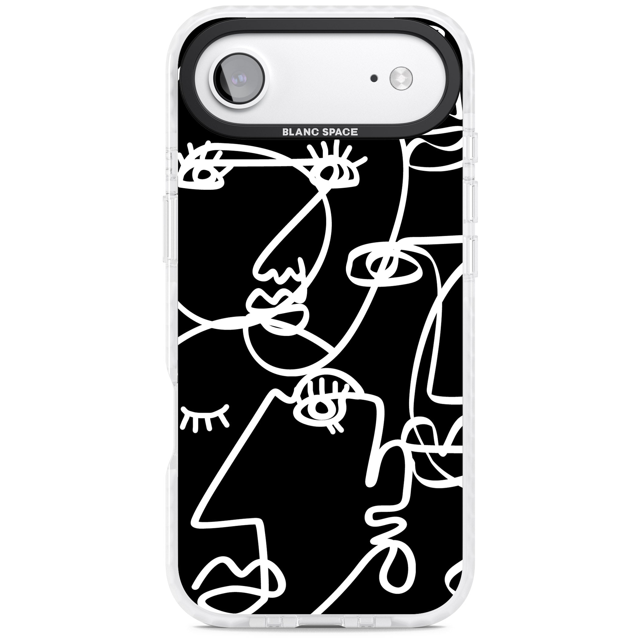 Abstract Line Art White Black iPhone 17 Air Impact Clear Phone Case