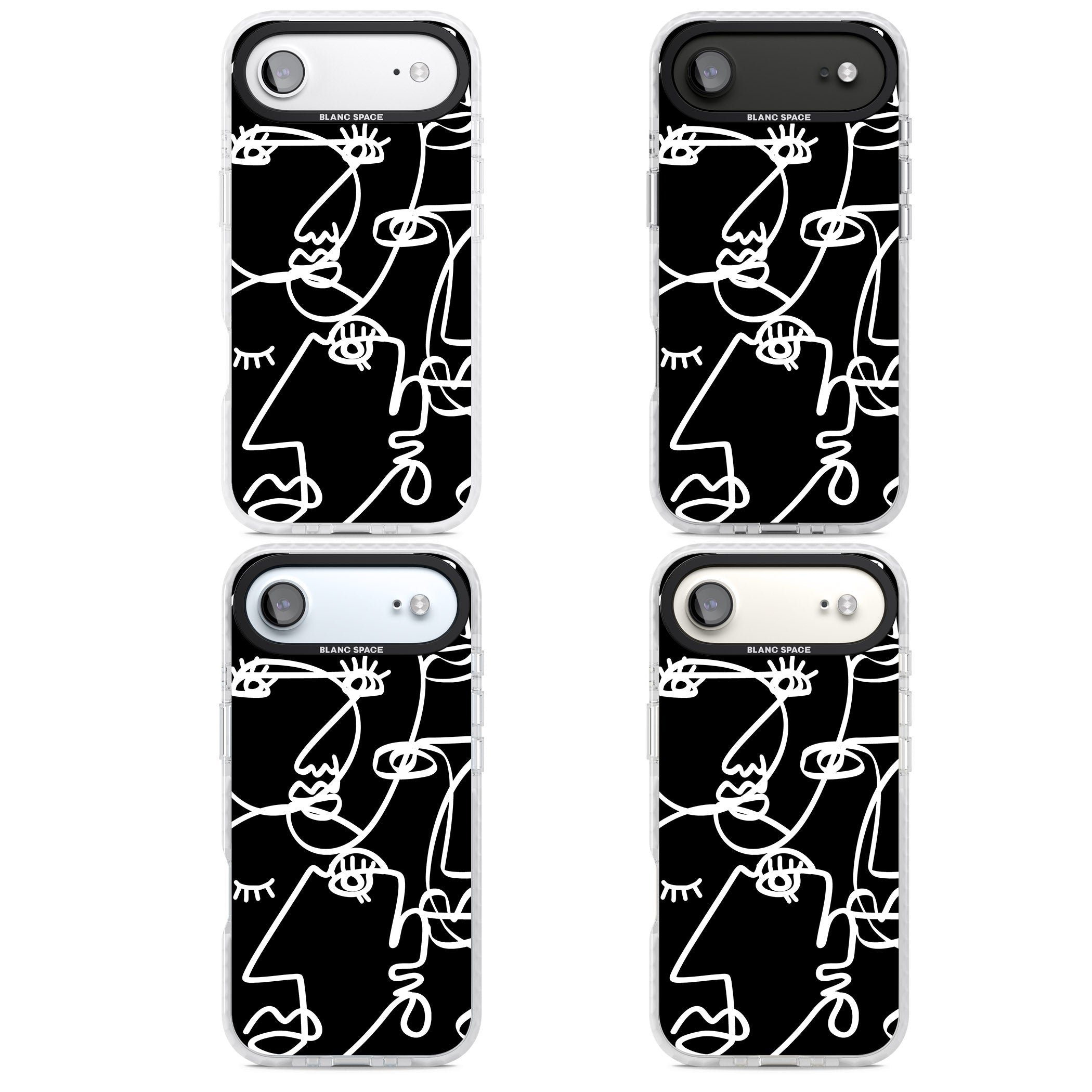 Abstract Line Art White Black iPhone 17 Air Impact Clear Phone Case APT Impact Protection