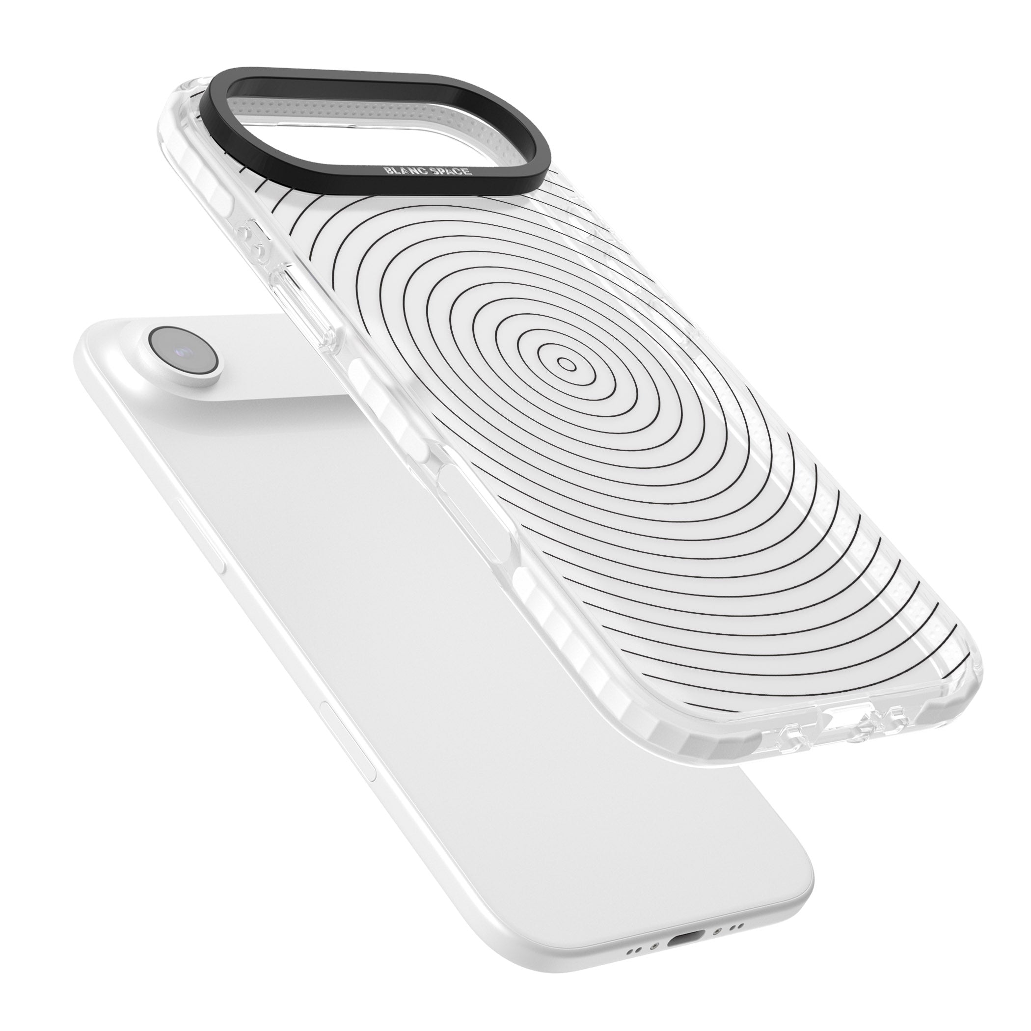 Concentric Lines: Monochrome Vibes iPhone 17 Air Impact Clear Phone Case Colours