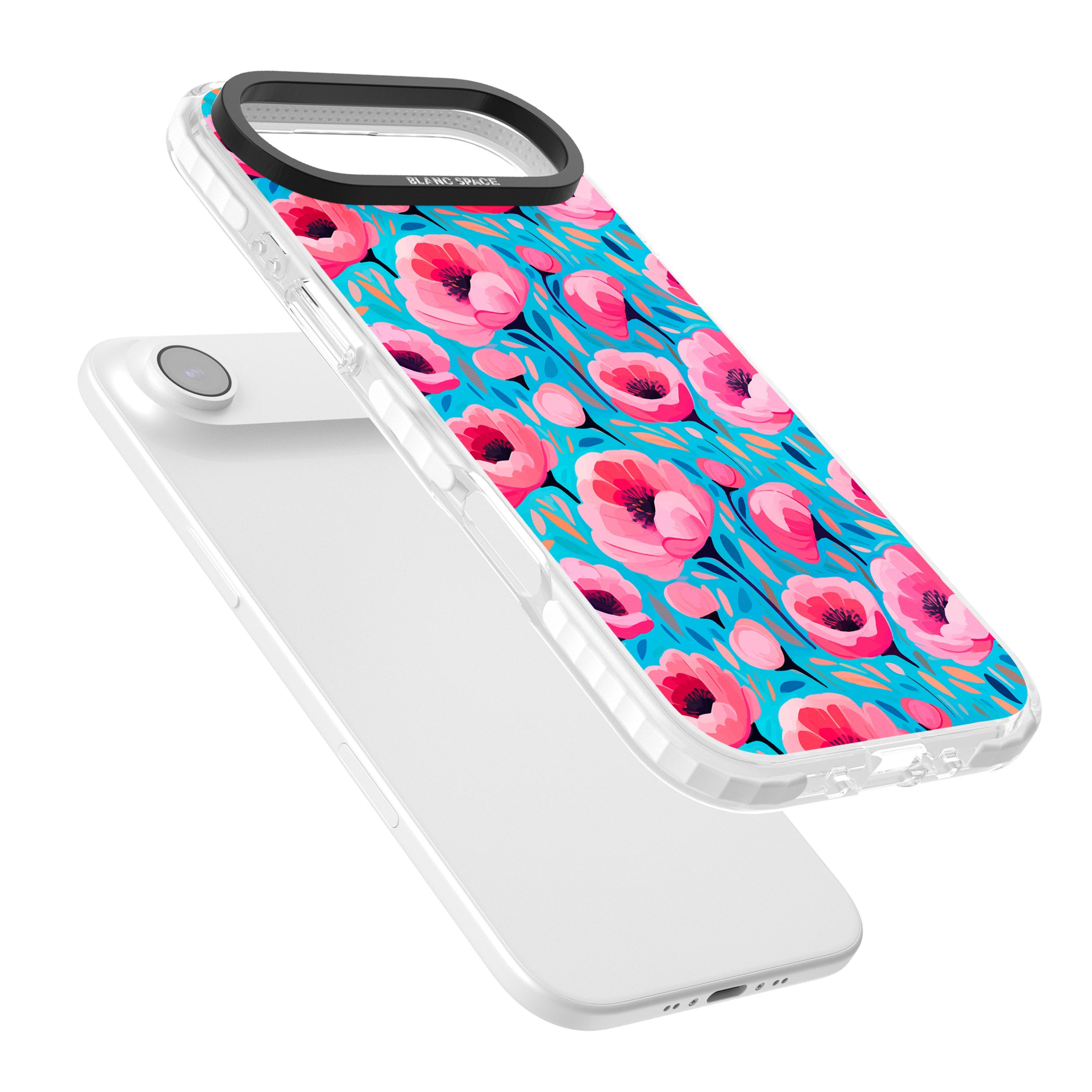 Tropical Pink Poppies iPhone 17 Air Impact Clear Phone Case Colours