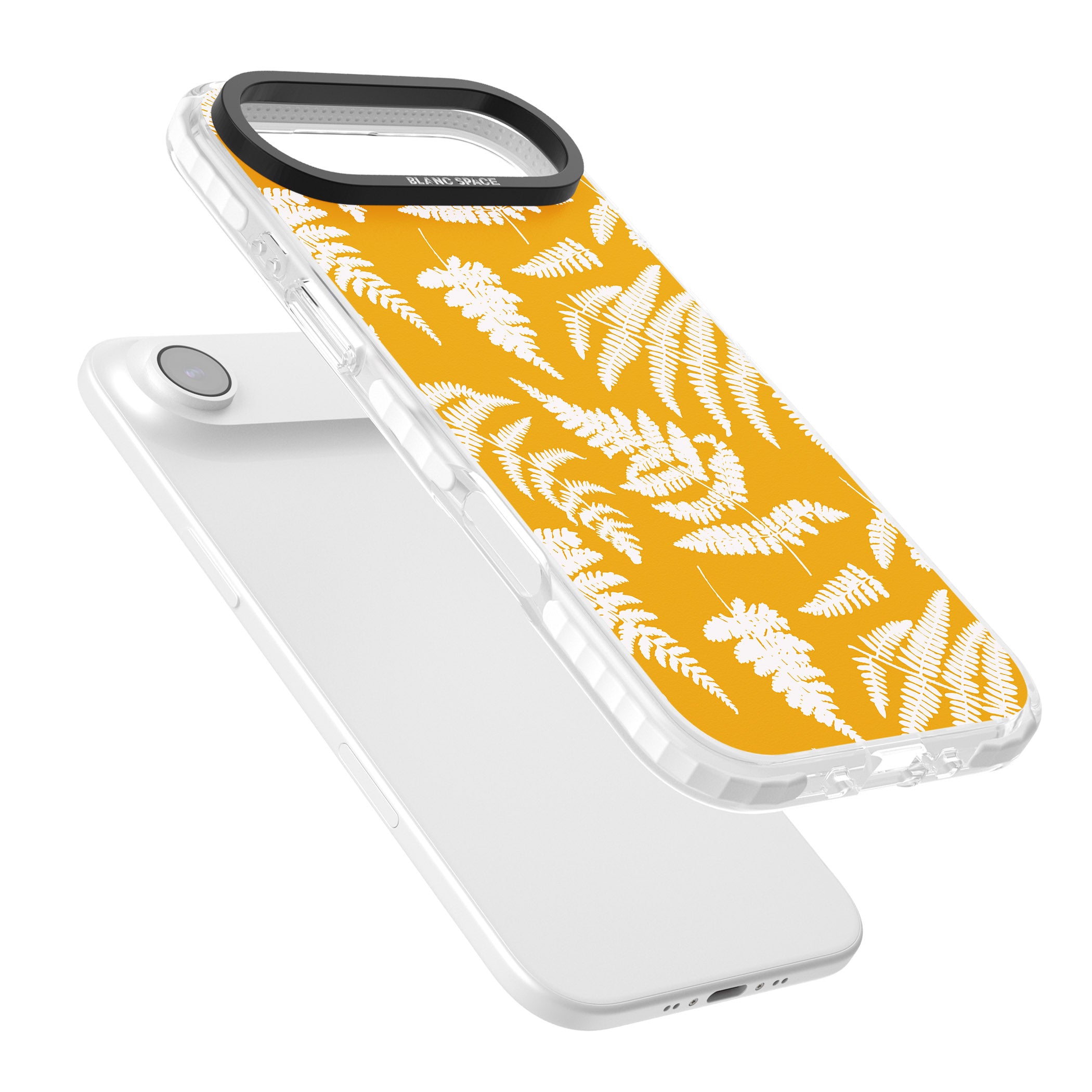 Fern Pattern On Yellow iPhone 17 Air Impact Clear Phone Case Colours