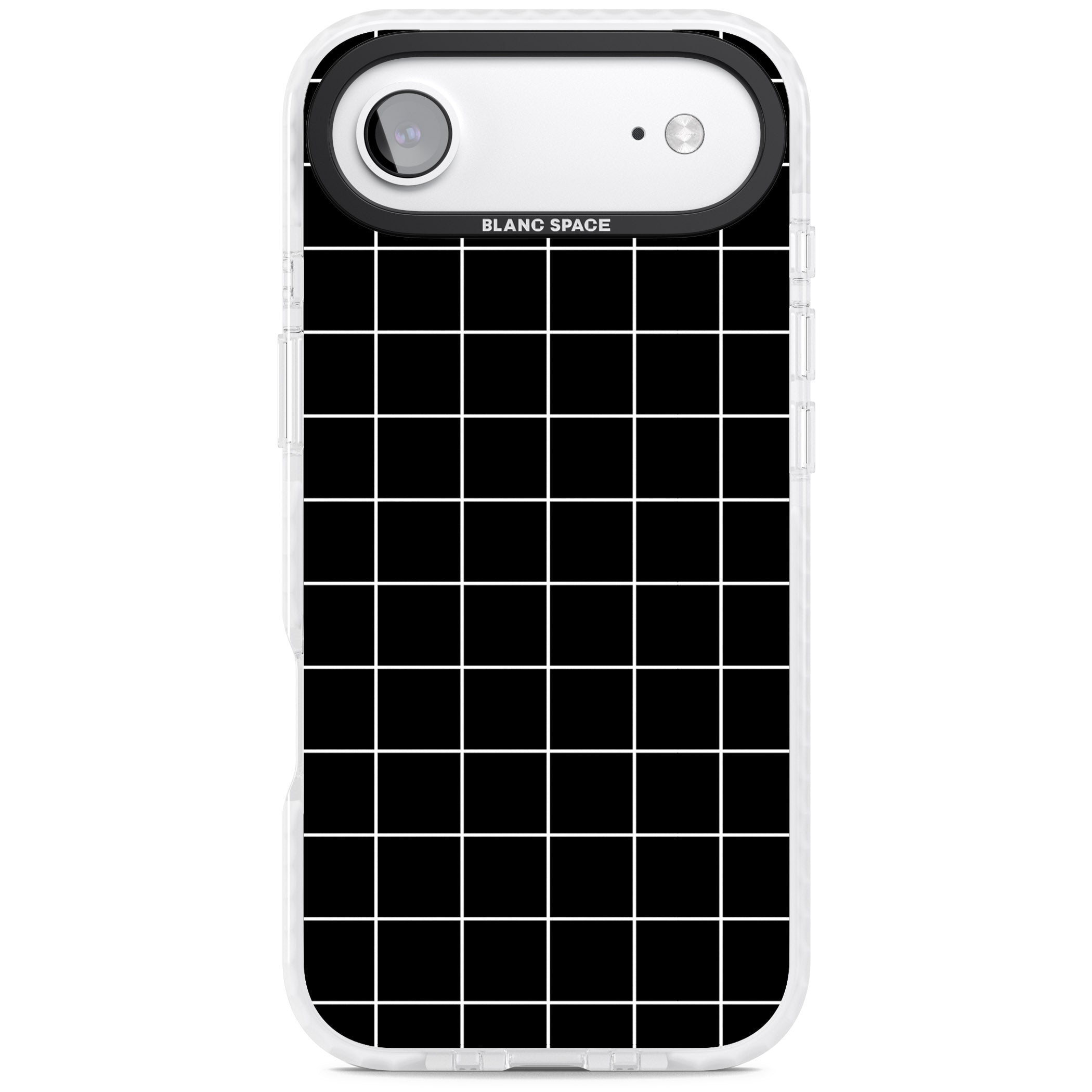 Minimalist Grid Pattern Black iPhone 17 Air Impact Clear Phone Case