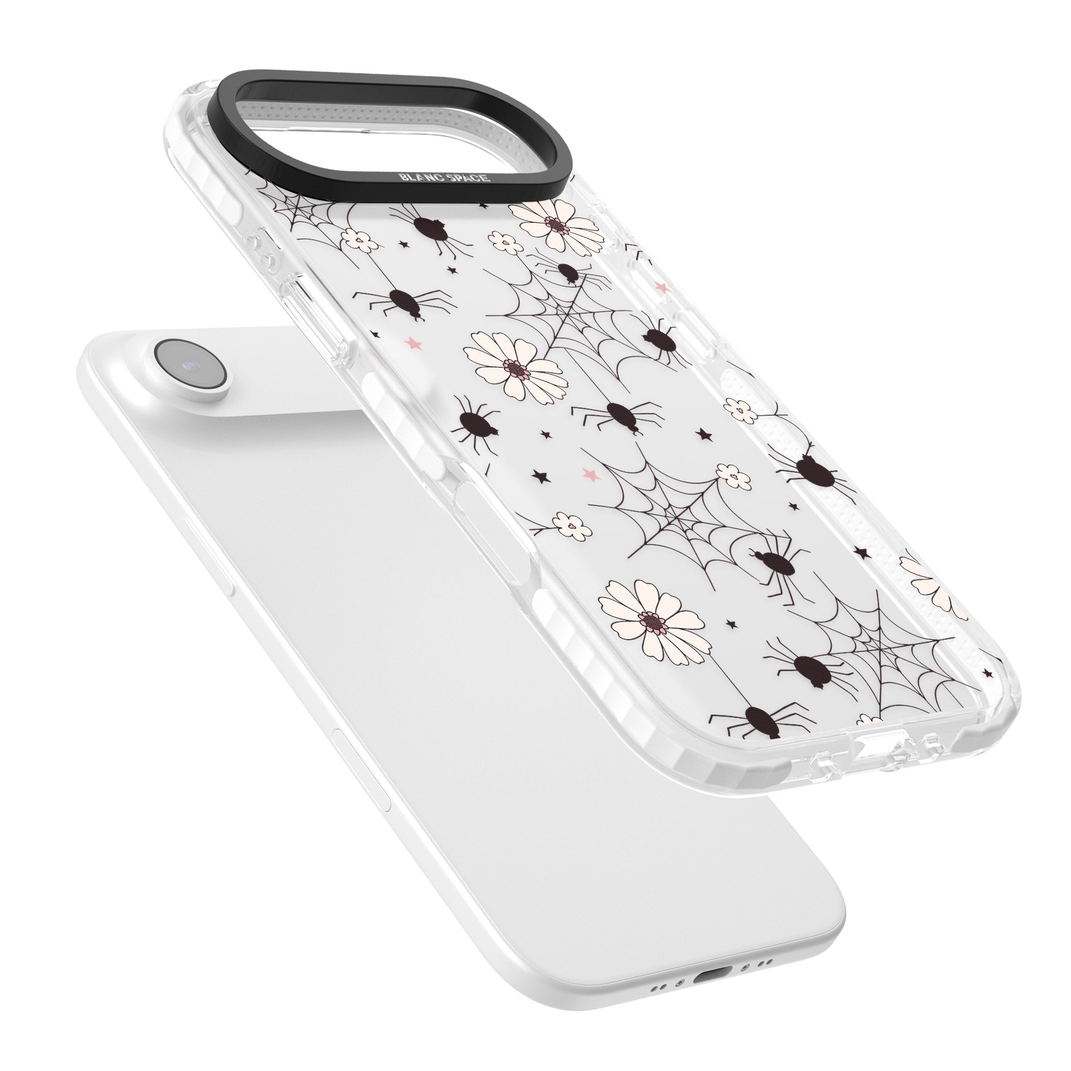 Spiders And Flowers Pattern iPhone 17 Air Impact Clear Phone Case Colours