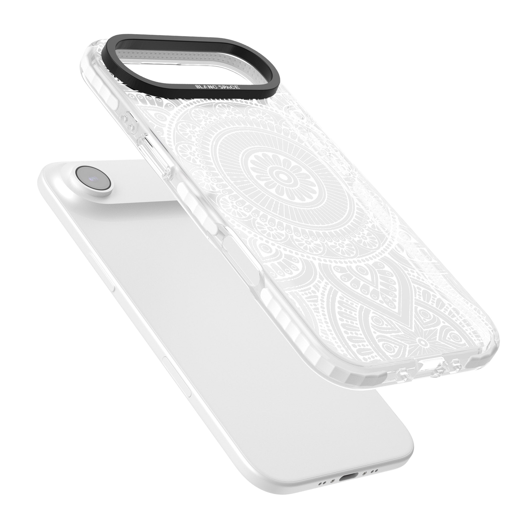 White Henna Flower Wheel iPhone 17 Air Impact Clear Phone Case Colours