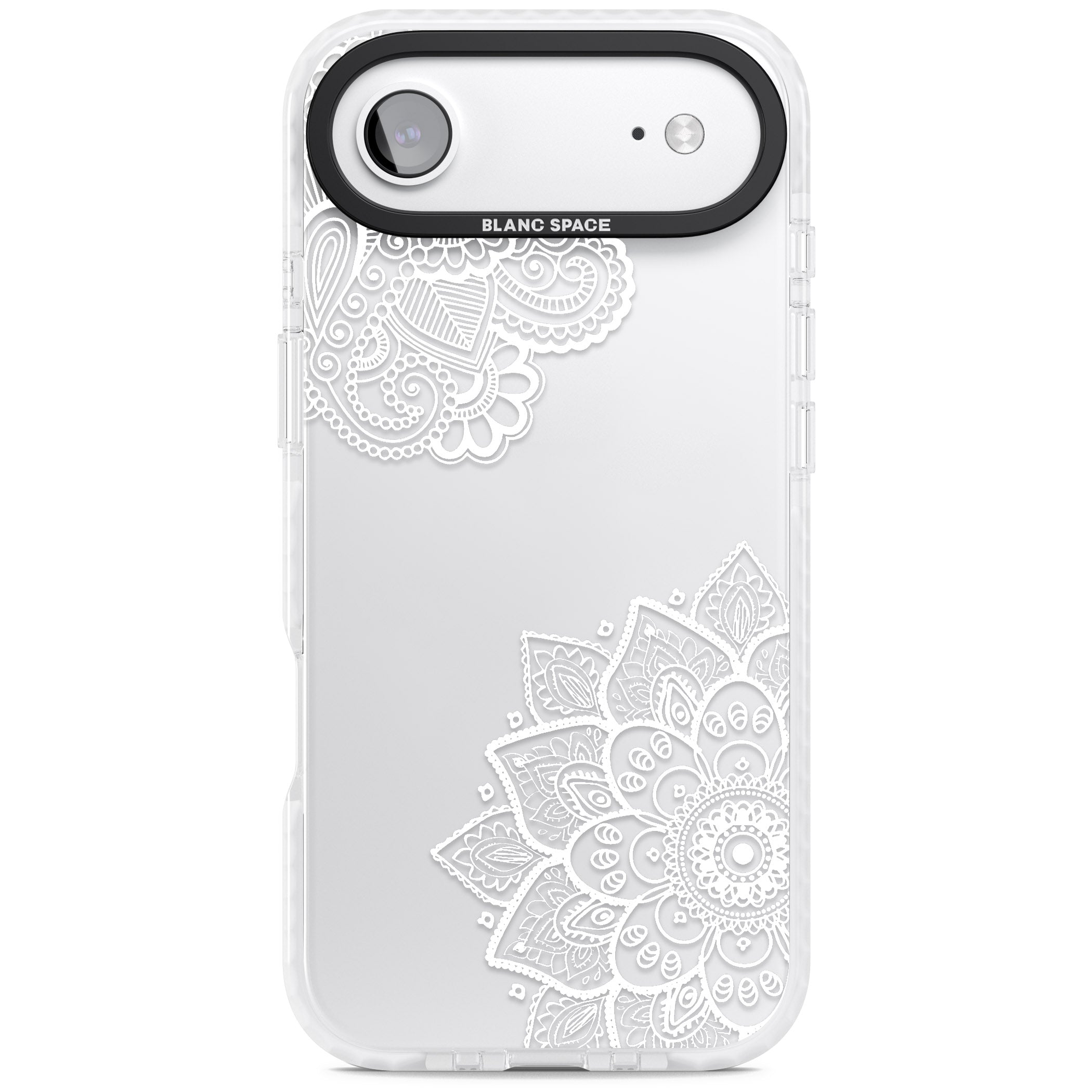 White Henna Florals iPhone 17 Air Impact Clear Phone Case