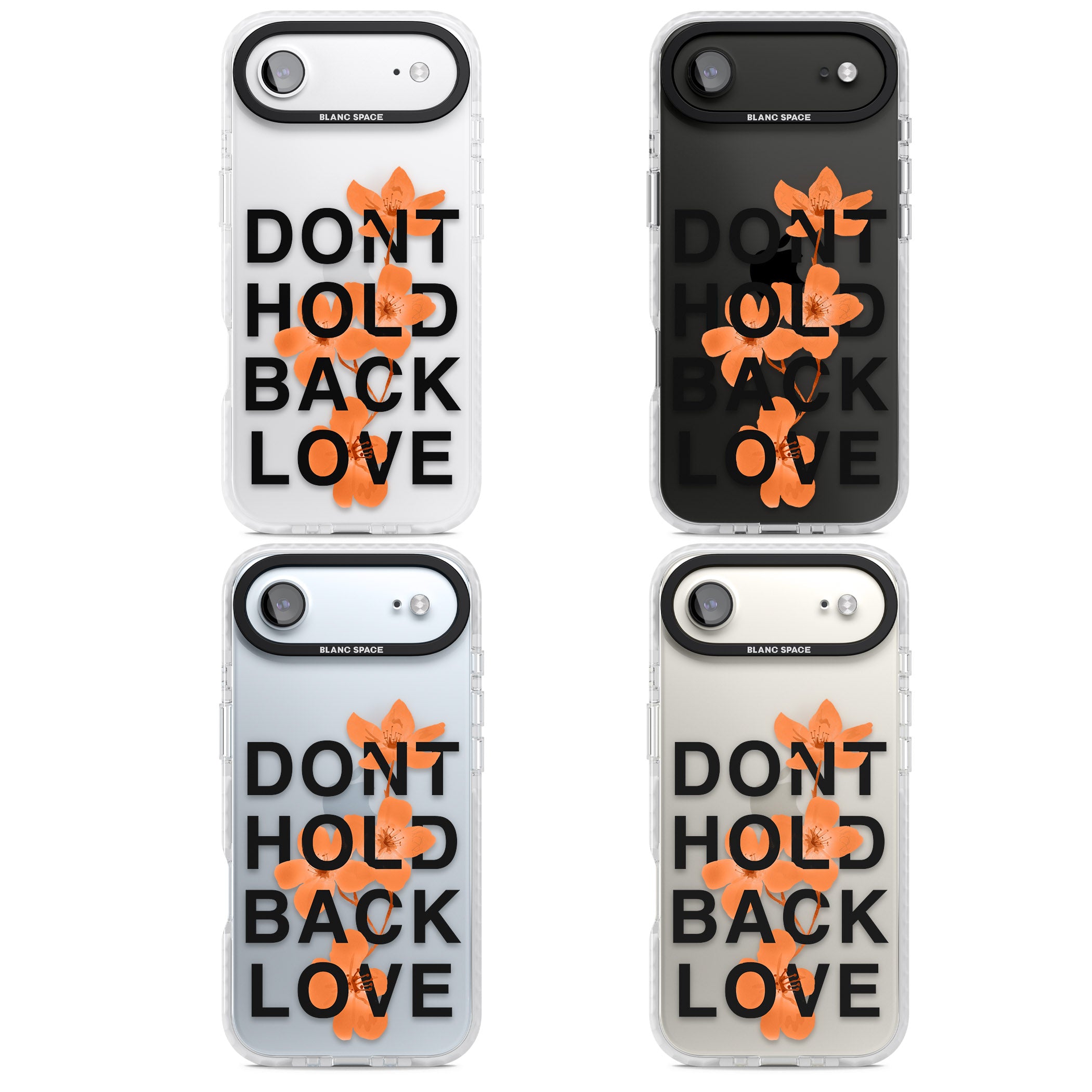 Don'T Hold Back Love Orange & Black iPhone 17 Air Impact Clear Phone Case APT Impact Protection
