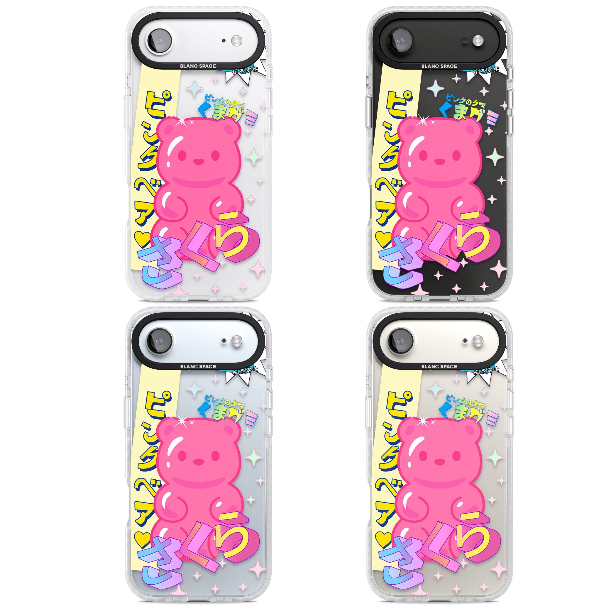 Kawaii Pink Bear Collage iPhone 17 Air Impact Clear Phone Case APT Impact Protection