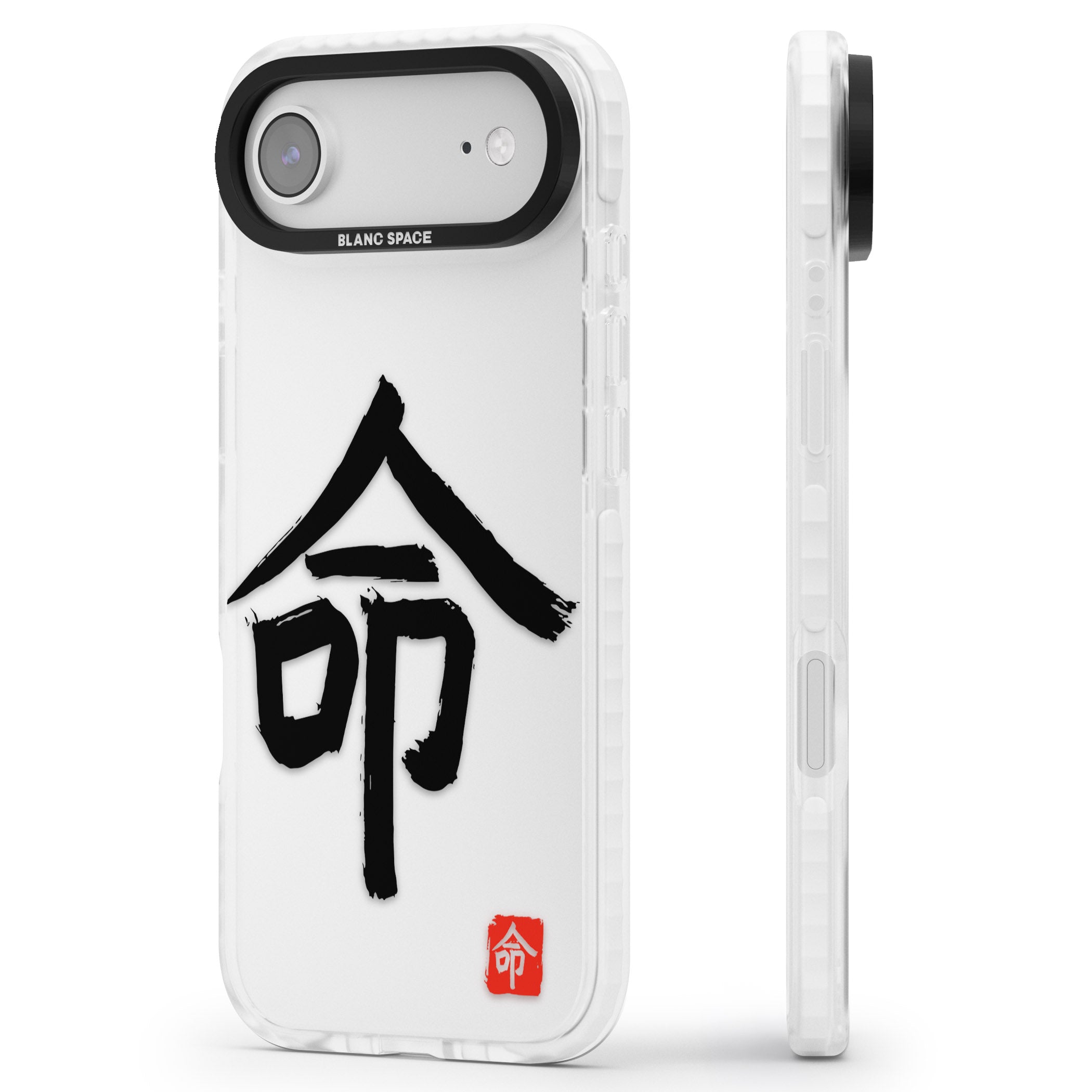 Japanese Kanji Life iPhone 17 Air Impact Clear Phone Case Side Profile