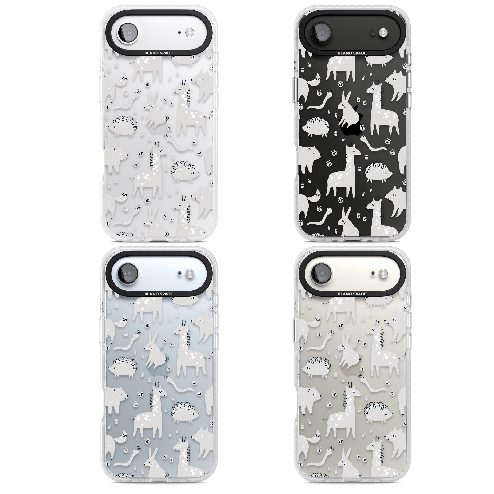 Monochrome Animal Party iPhone 17 Air Impact Clear Phone Case APT Impact Protection