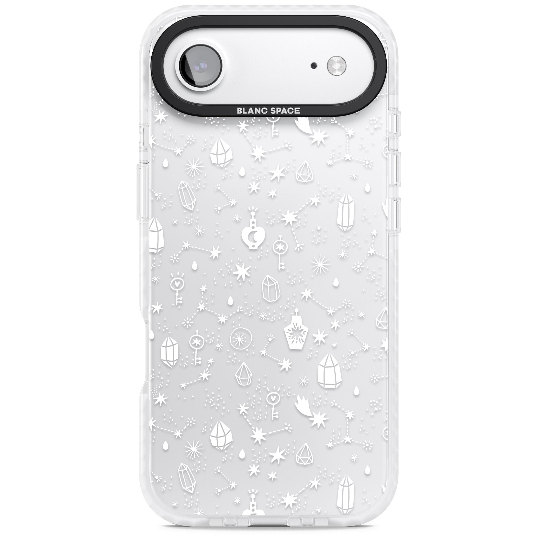 White Cosmic Crystal iPhone 17 Air Impact Clear Phone Case