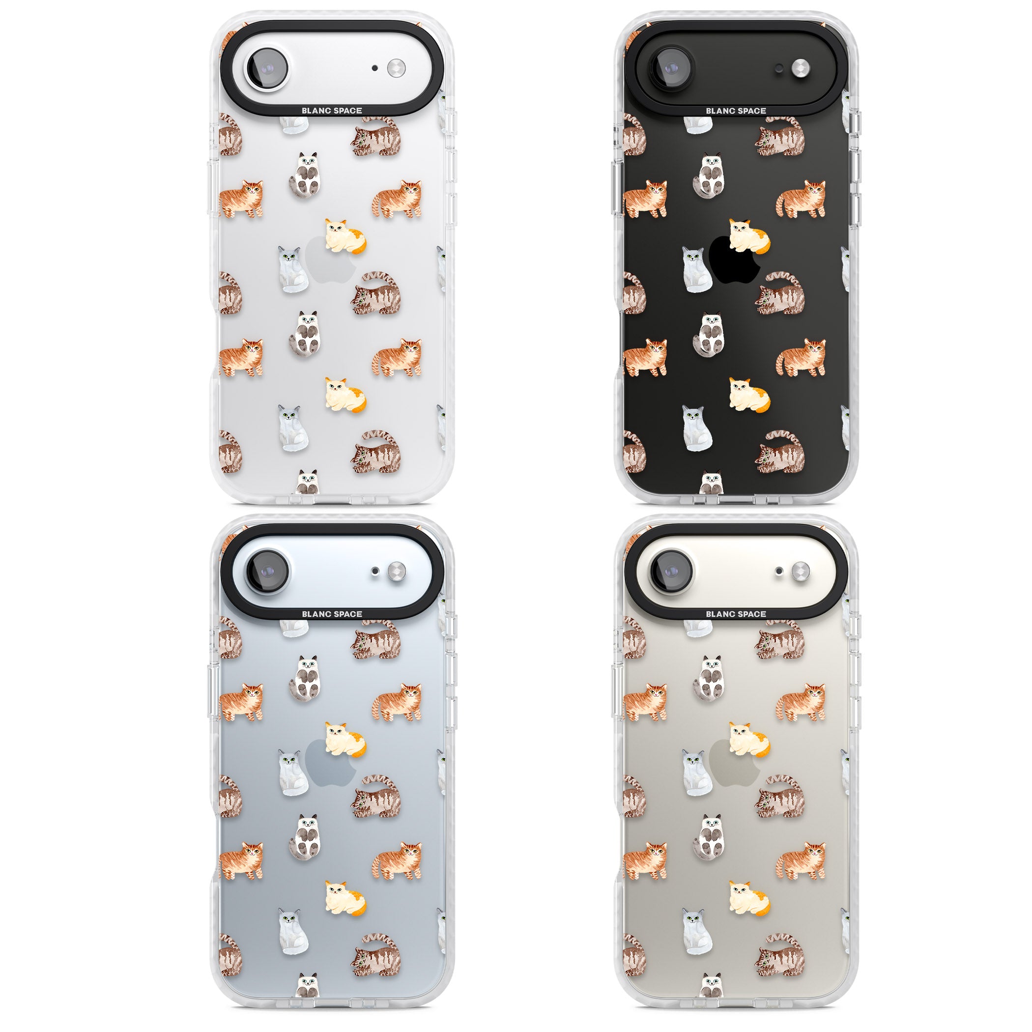 Cute Cat Pattern Classic iPhone 17 Air Impact Clear Phone Case APT Impact Protection