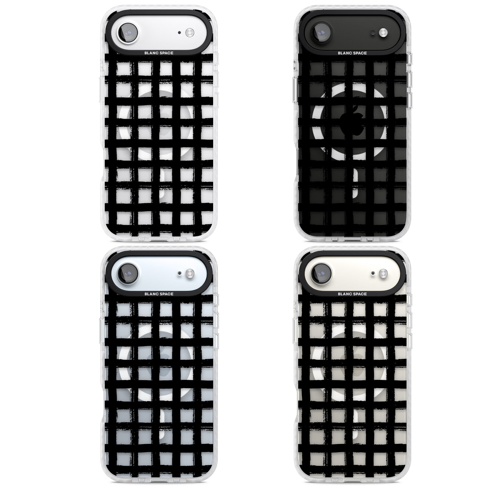 Messy Black Grid Clear iPhone 17 Air Impact Pro Clear Phone Case APT Impact Protection
