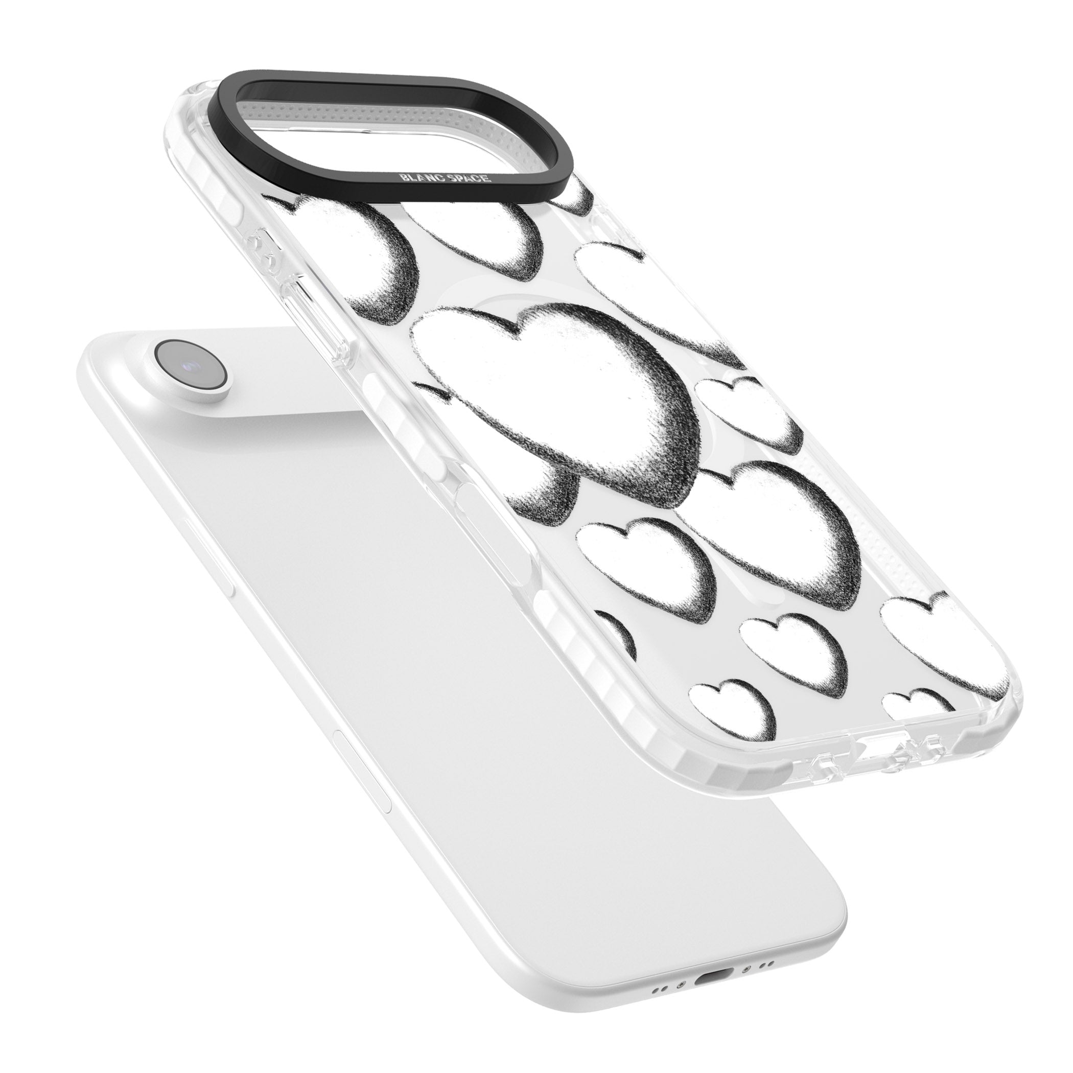 Hand Drawn Hearts iPhone 17 Air Impact Pro Clear Phone Case Colours