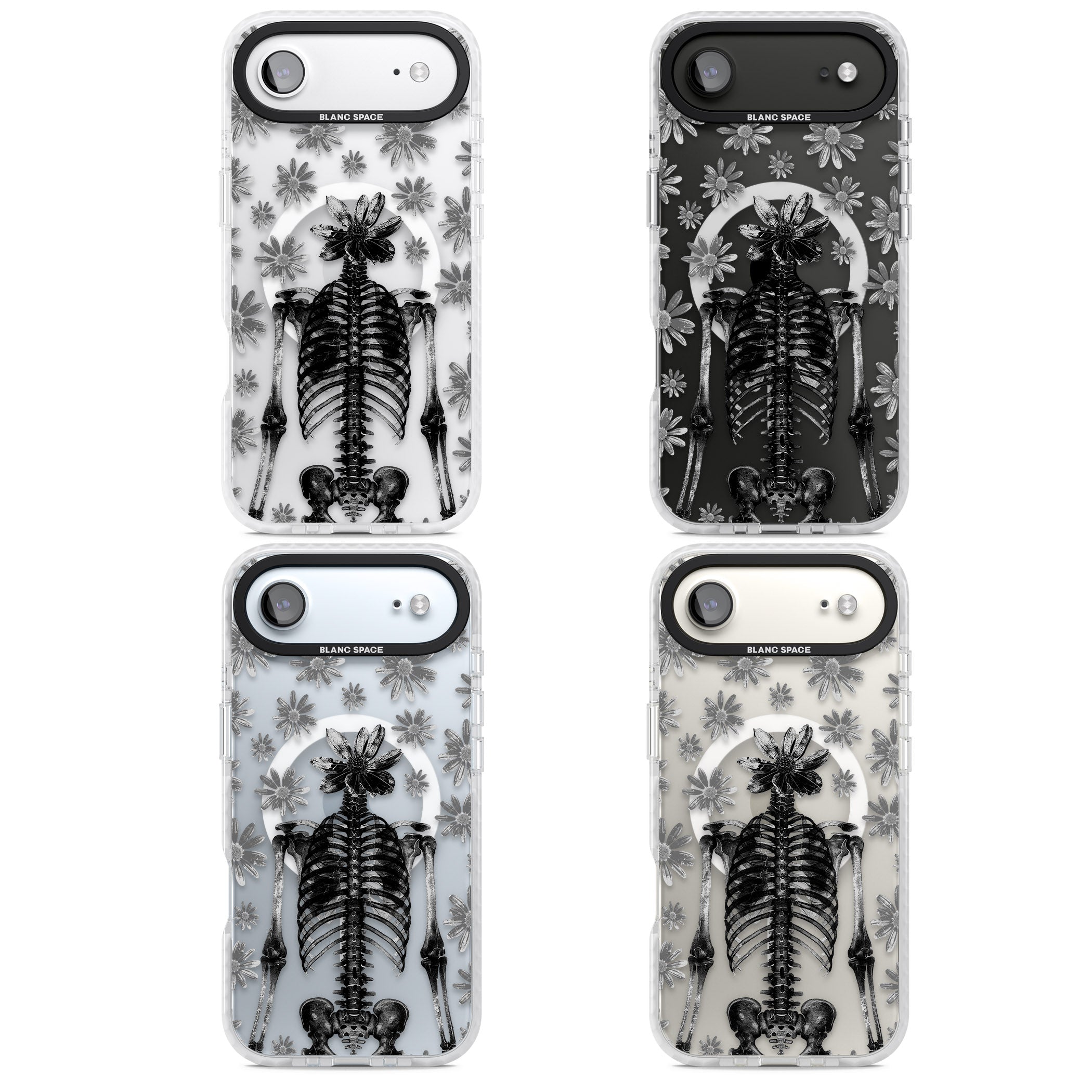 Skeleton Flower iPhone 17 Air Impact Pro Clear Phone Case APT Impact Protection