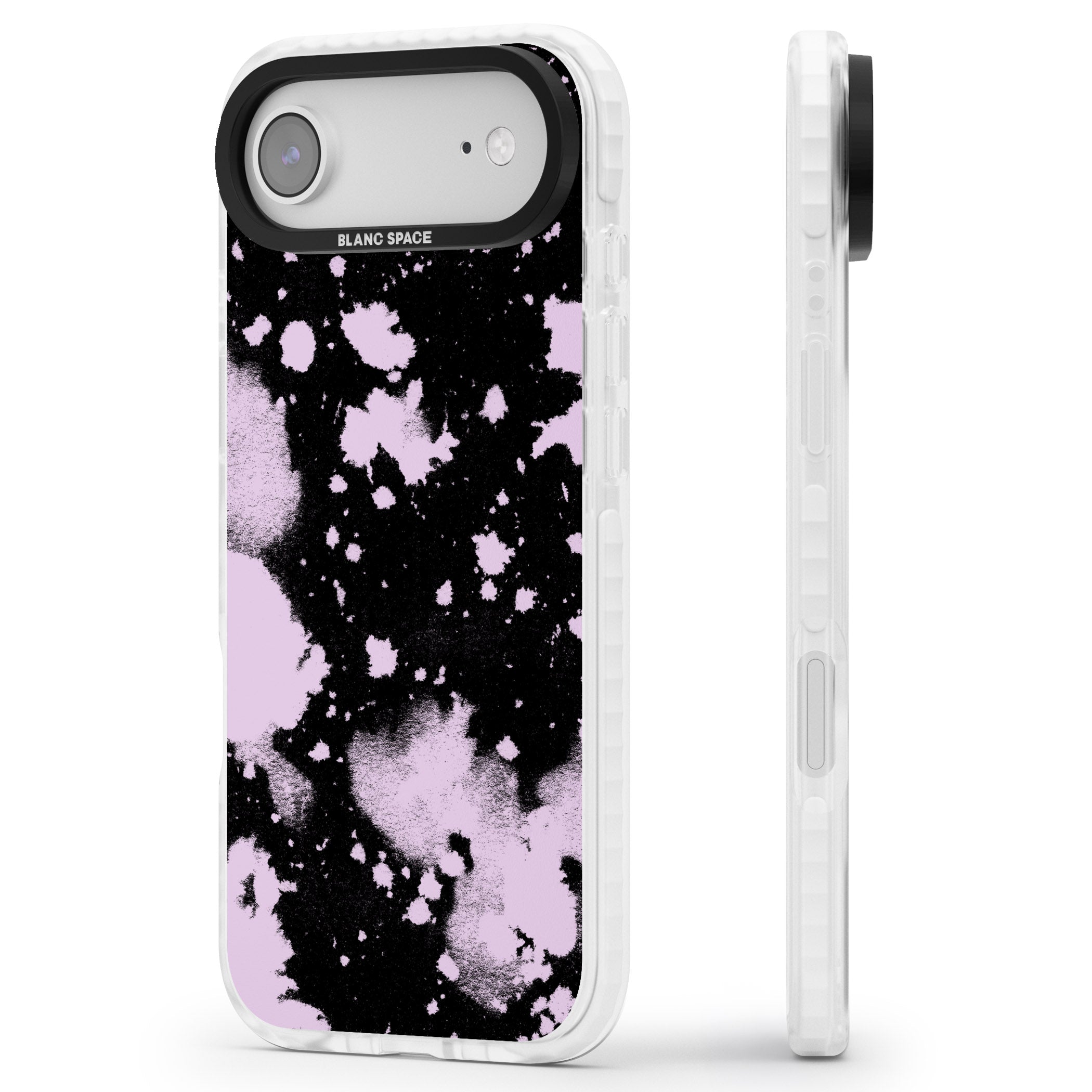 Pink & Black Acid Wash Tie Dye iPhone 17 Air Impact Pro Clear Phone Case Side Profile