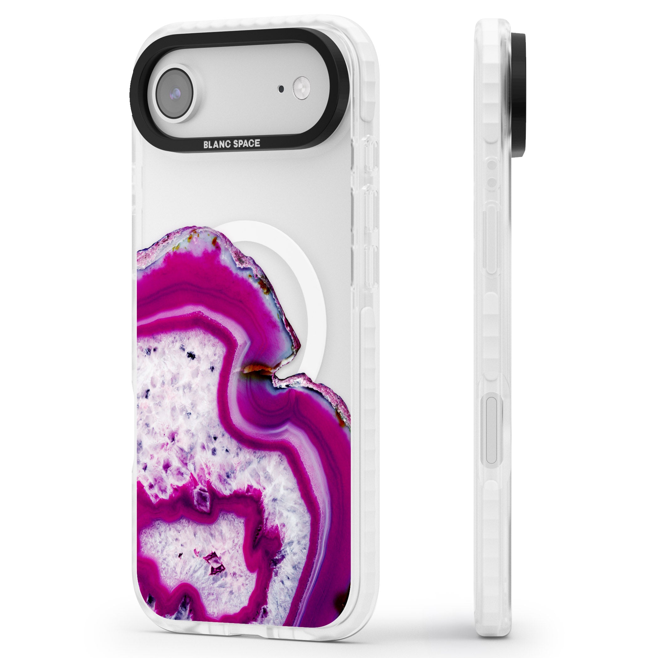 Violet Crystal Agate iPhone 17 Air Impact Pro Clear Phone Case Side Profile