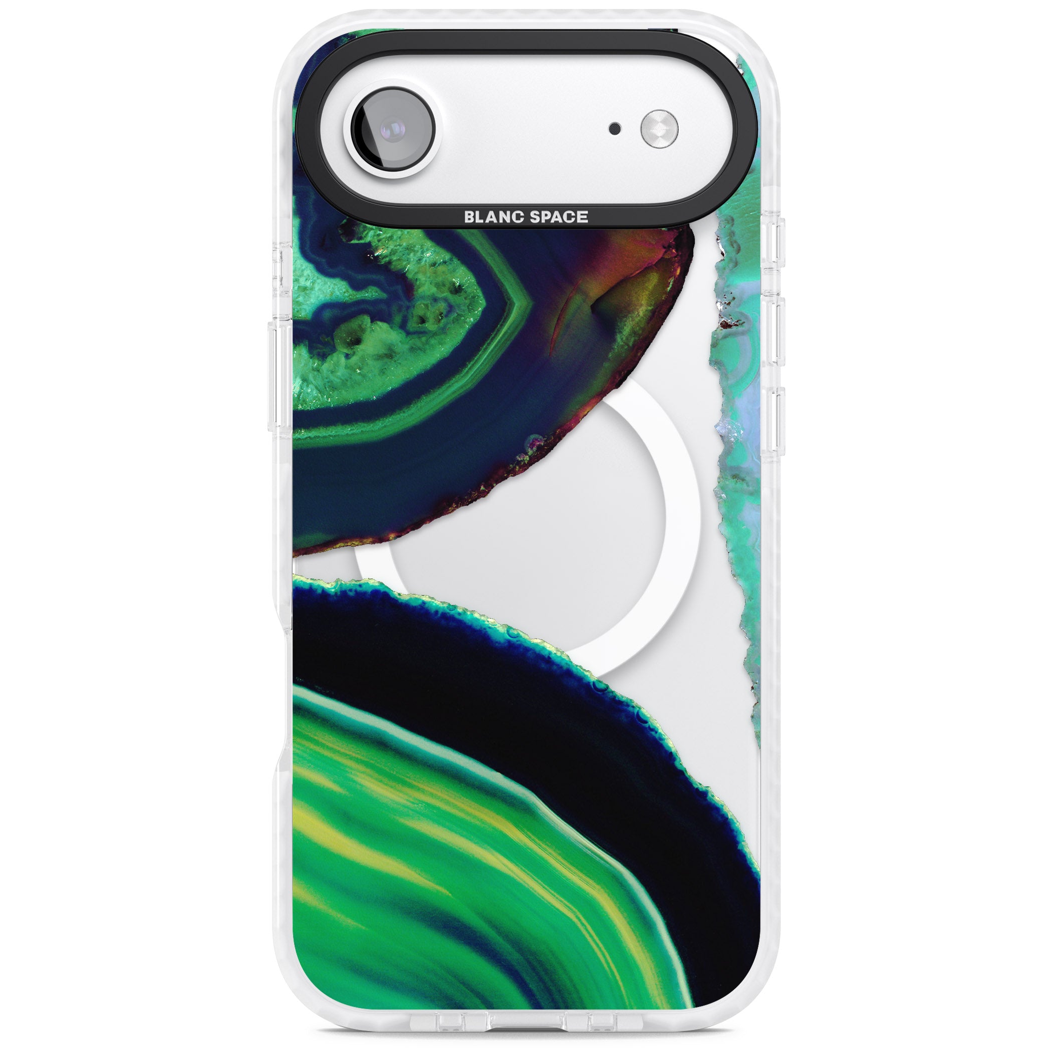 Green Geode Glow iPhone 17 Air Impact Pro Clear Phone Case