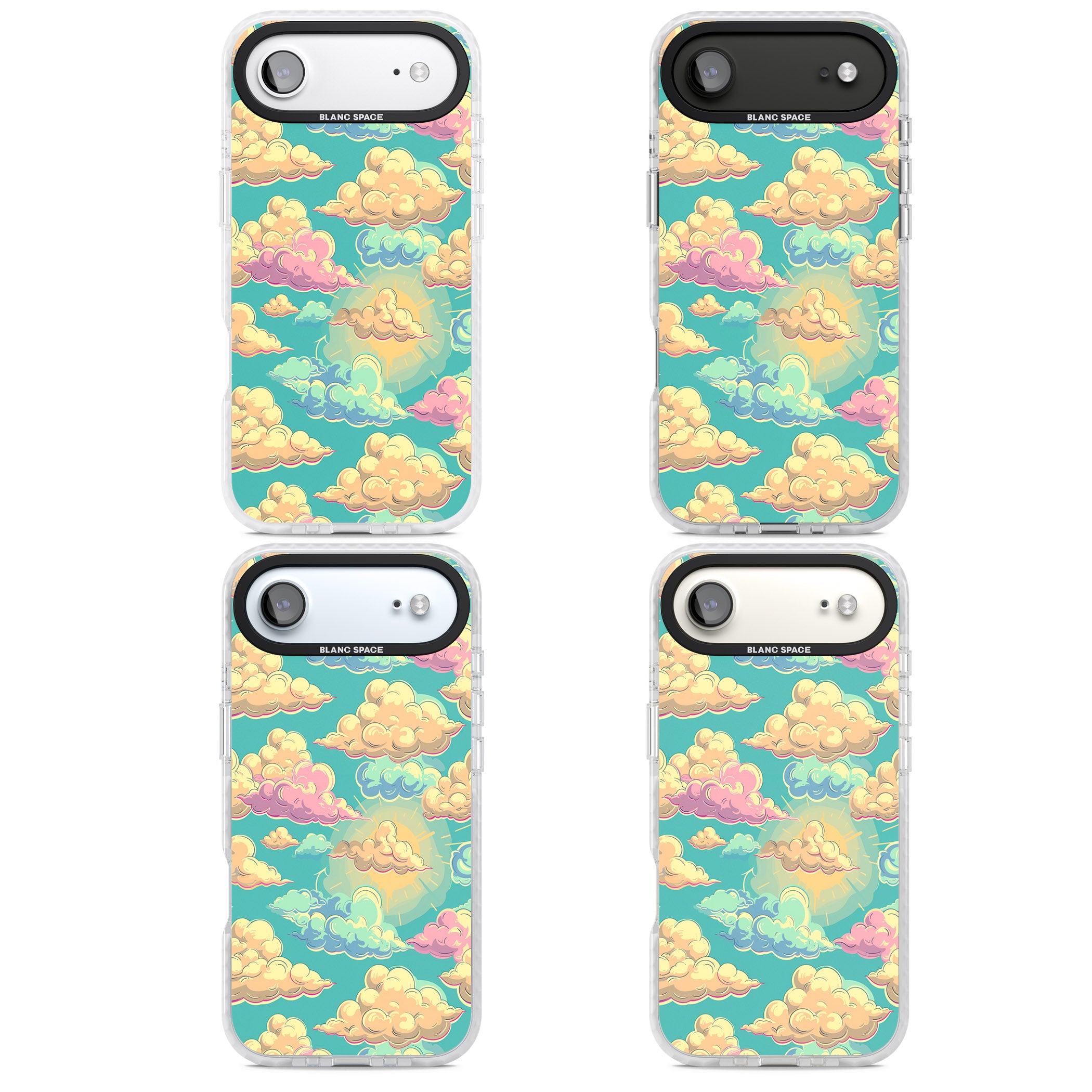 Pastel Clouds iPhone 17 Air Impact Pro Clear Phone Case APT Impact Protection