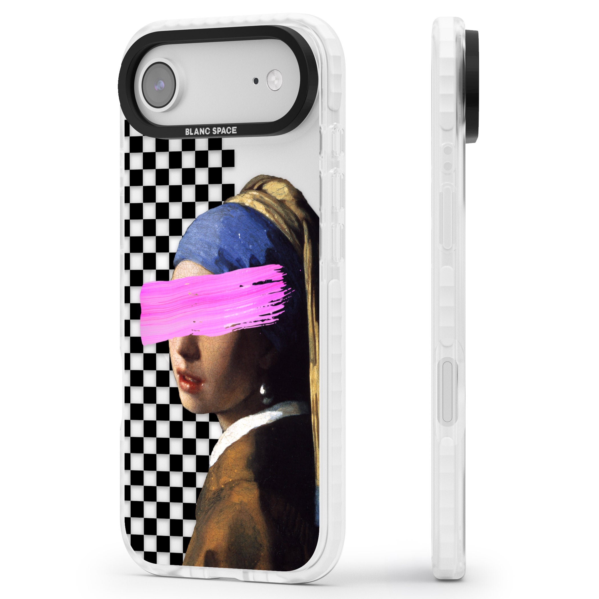 Abstract Pearl Girl iPhone 17 Air Impact Pro Clear Phone Case Side Profile