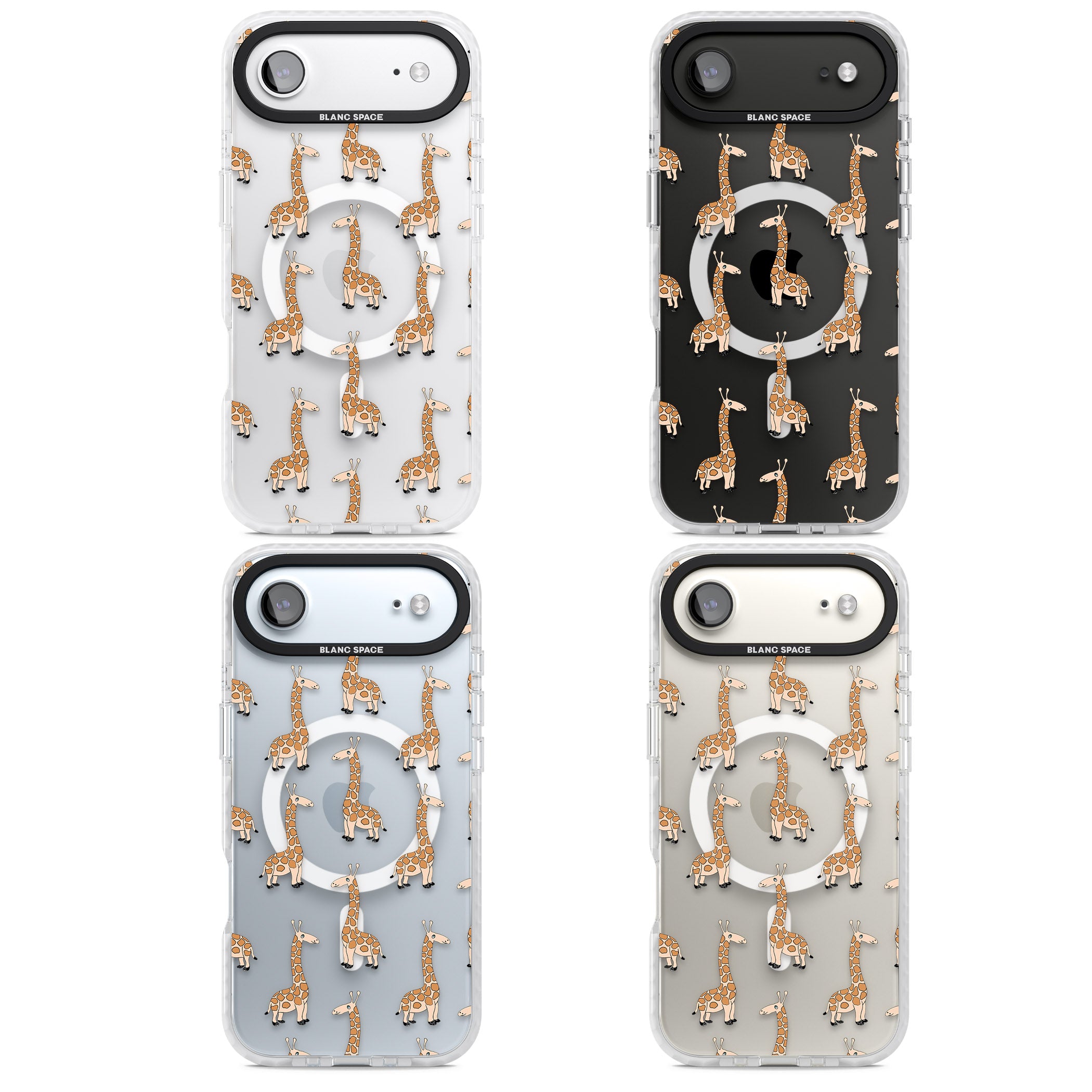 Cute Giraffe Pattern Clear iPhone 17 Air Impact Pro Clear Phone Case APT Impact Protection