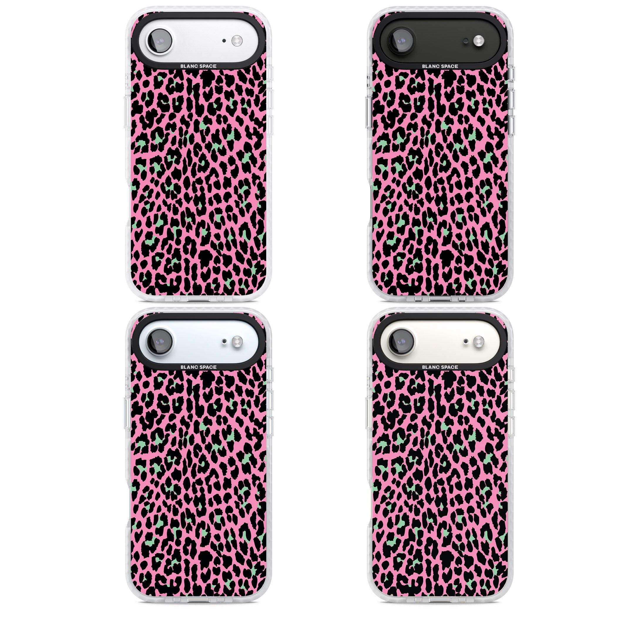 Pink & Green Leopard iPhone 17 Air Impact Pro Clear Phone Case APT Impact Protection
