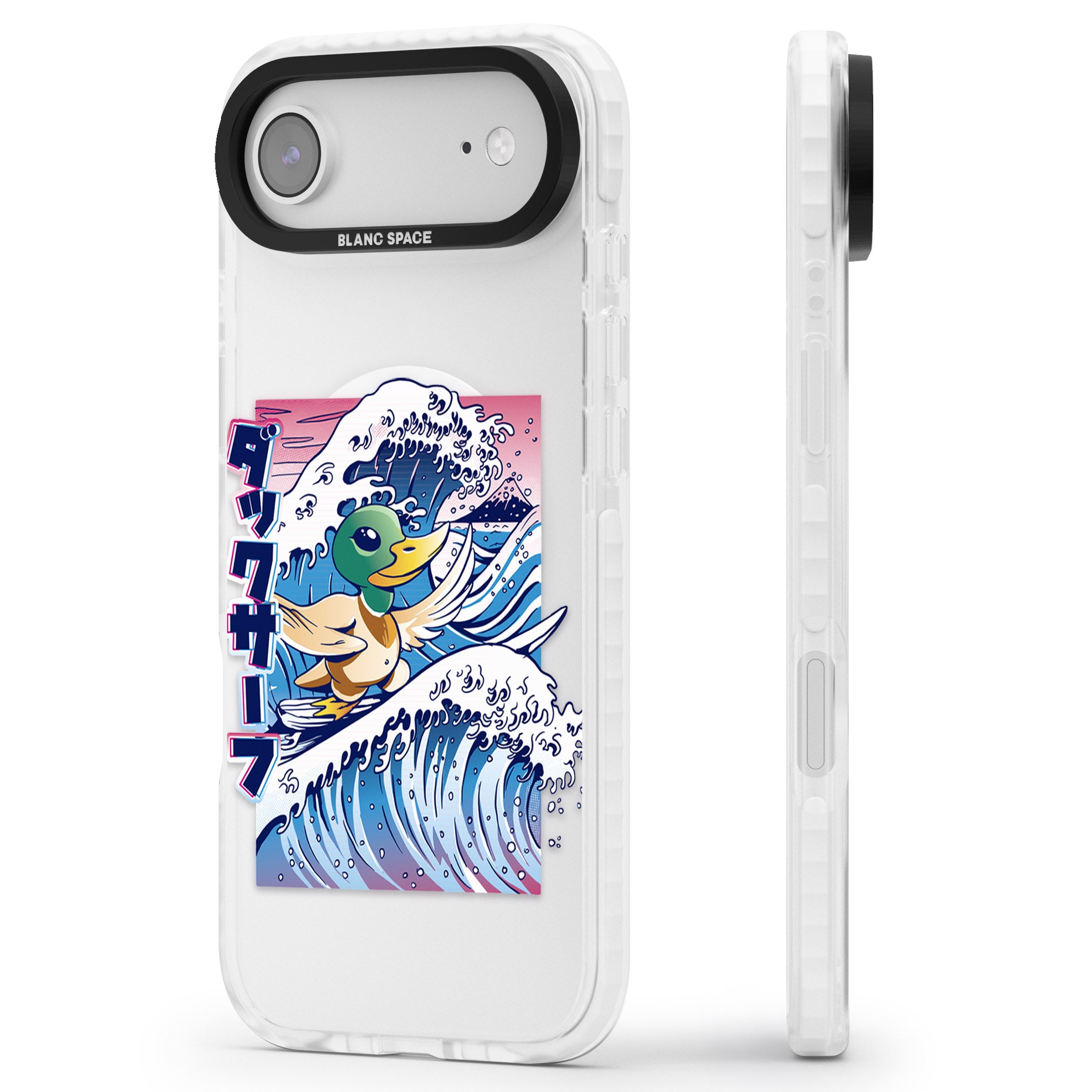 Duck Surf iPhone 17 Air Impact Pro Clear Phone Case Side Profile