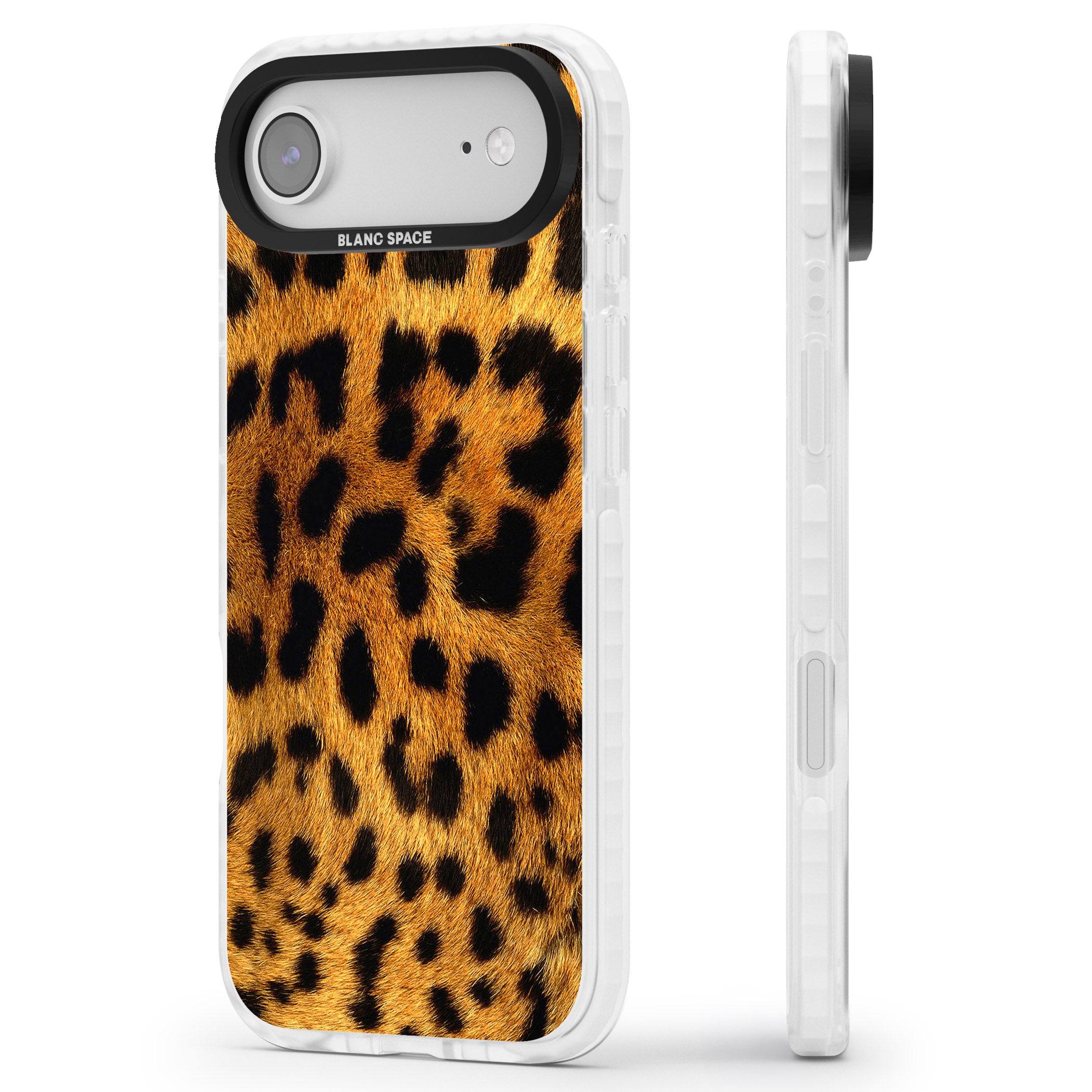 Leopard Print iPhone 17 Air Impact Pro Clear Phone Case Side Profile