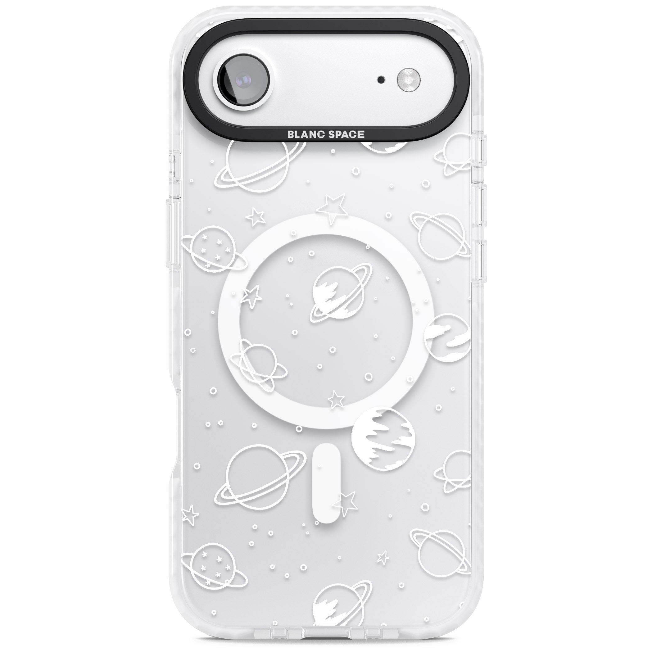 Cosmic Sketch White Clear iPhone 17 Air Impact Pro Clear Phone Case