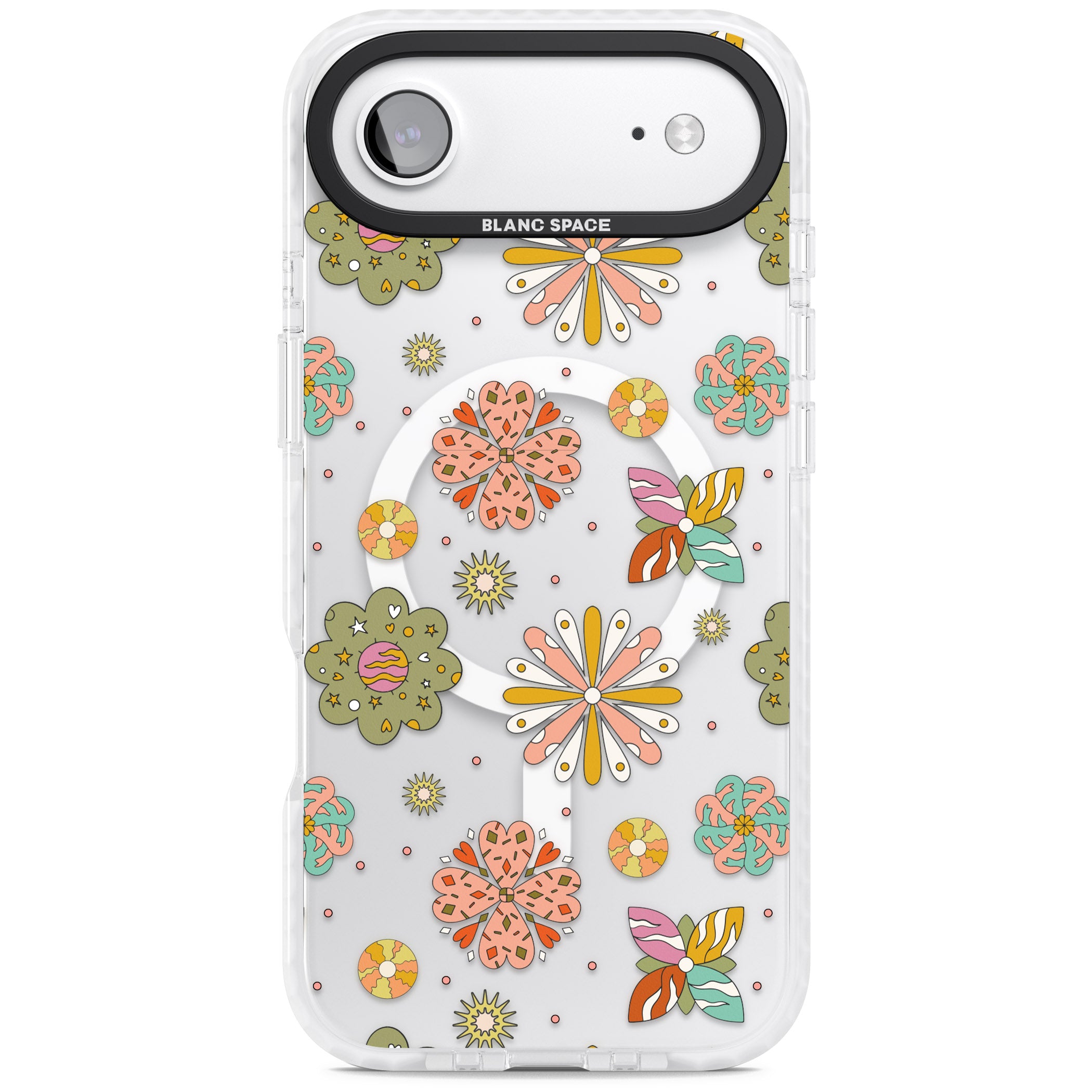 Boho Celestial Psychedelic Floral iPhone 17 Air Impact Pro Clear Phone Case