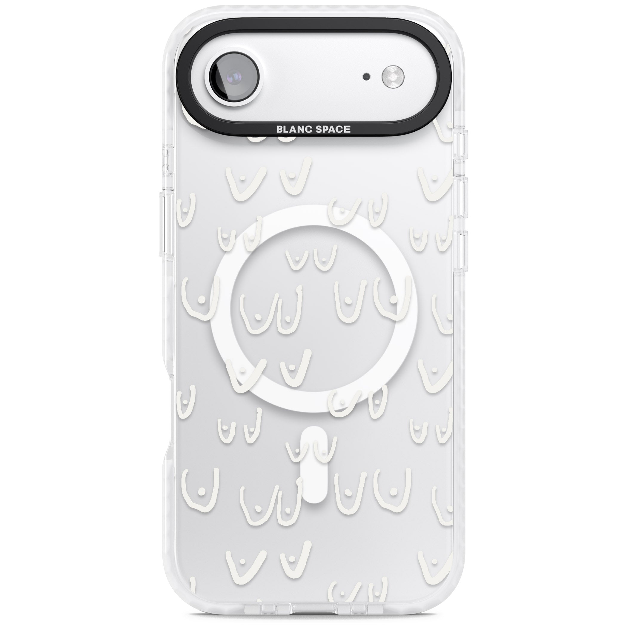 Boob Pattern (White) iPhone 17 Air Impact Pro Clear Phone Case