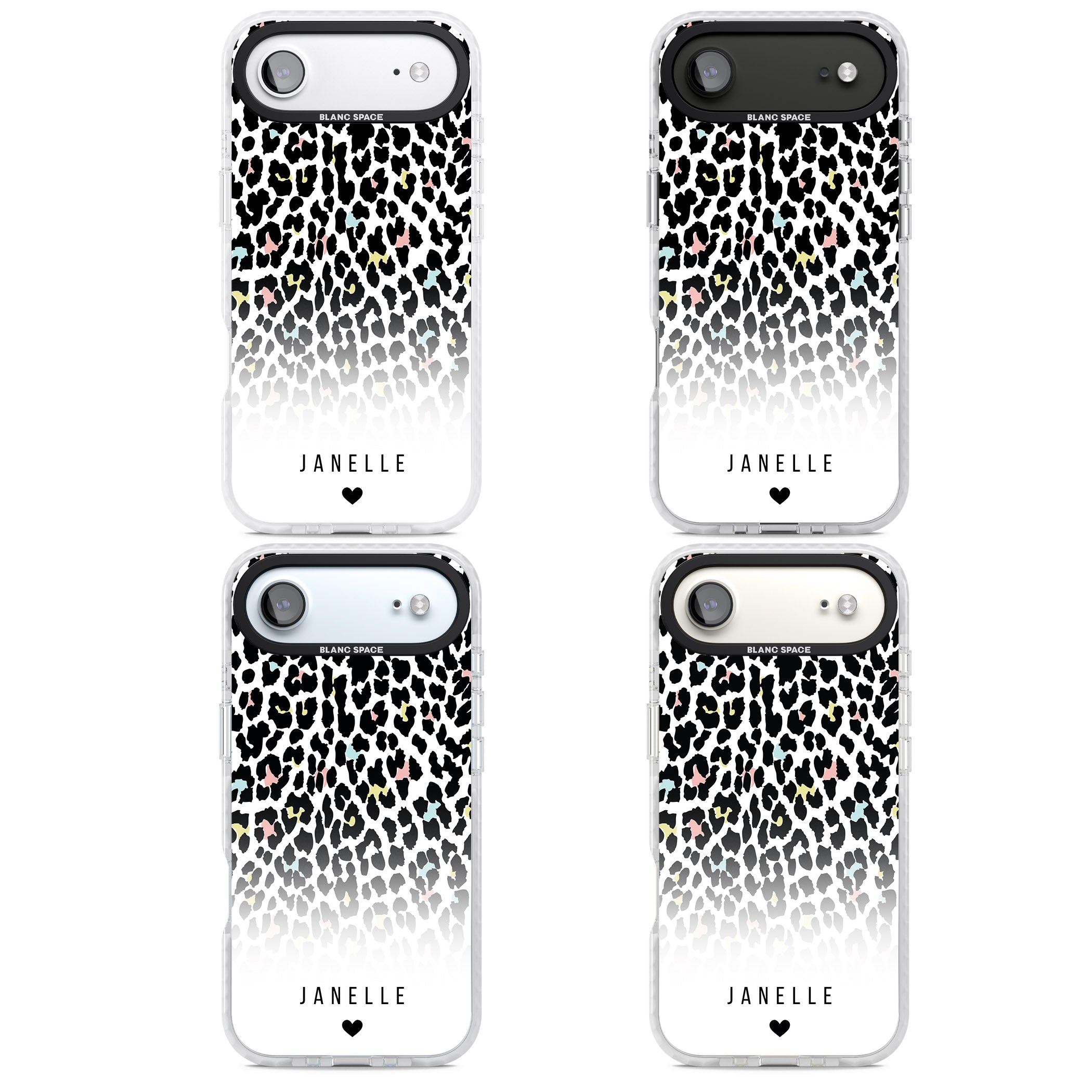 Personalised Pastel Leopard iPhone 17 Air Impact Pro Clear Phone Case APT Impact Protection