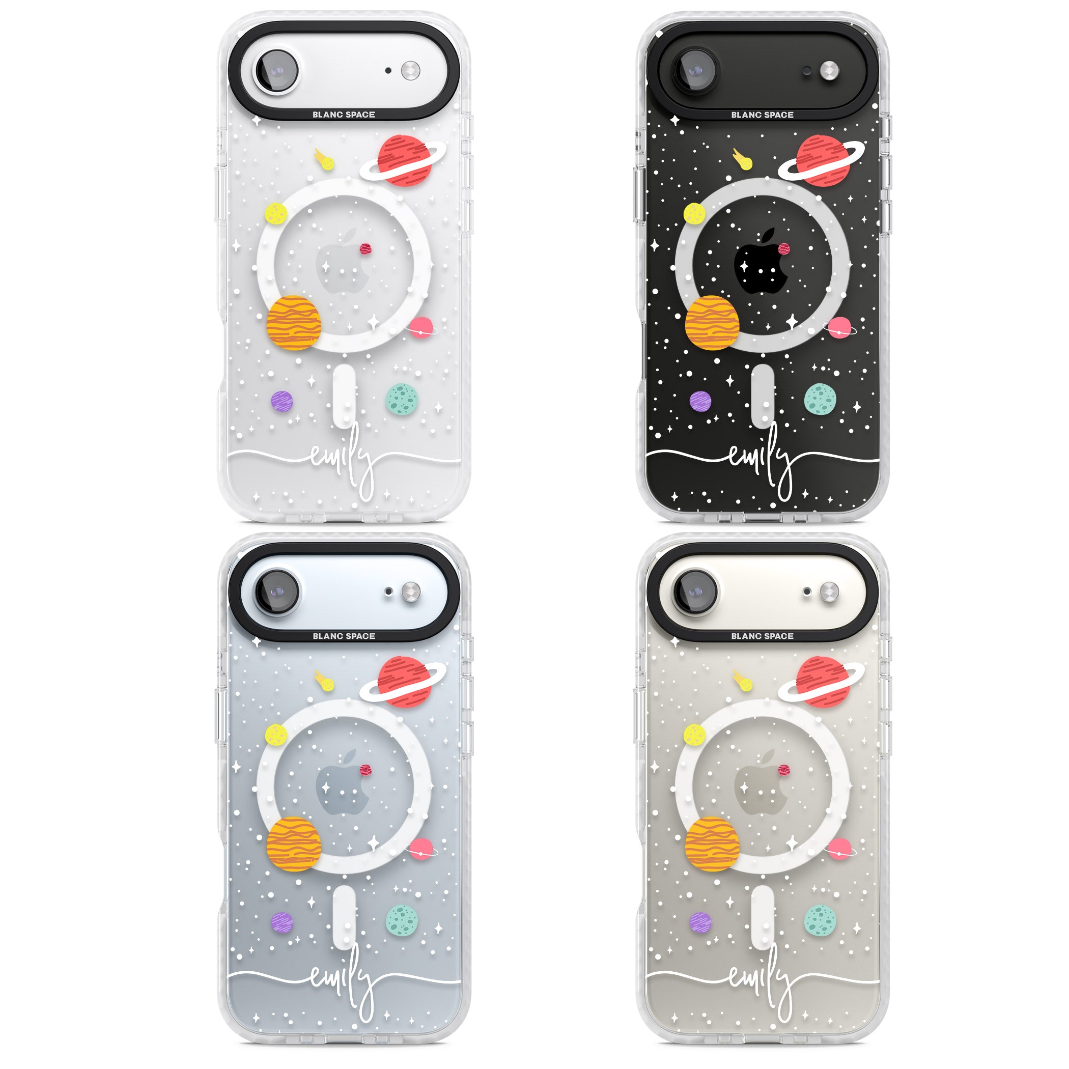 Personalised Cute Cartoon Planet (Clear) iPhone 17 Air Impact Pro Clear Phone Case APT Impact Protection