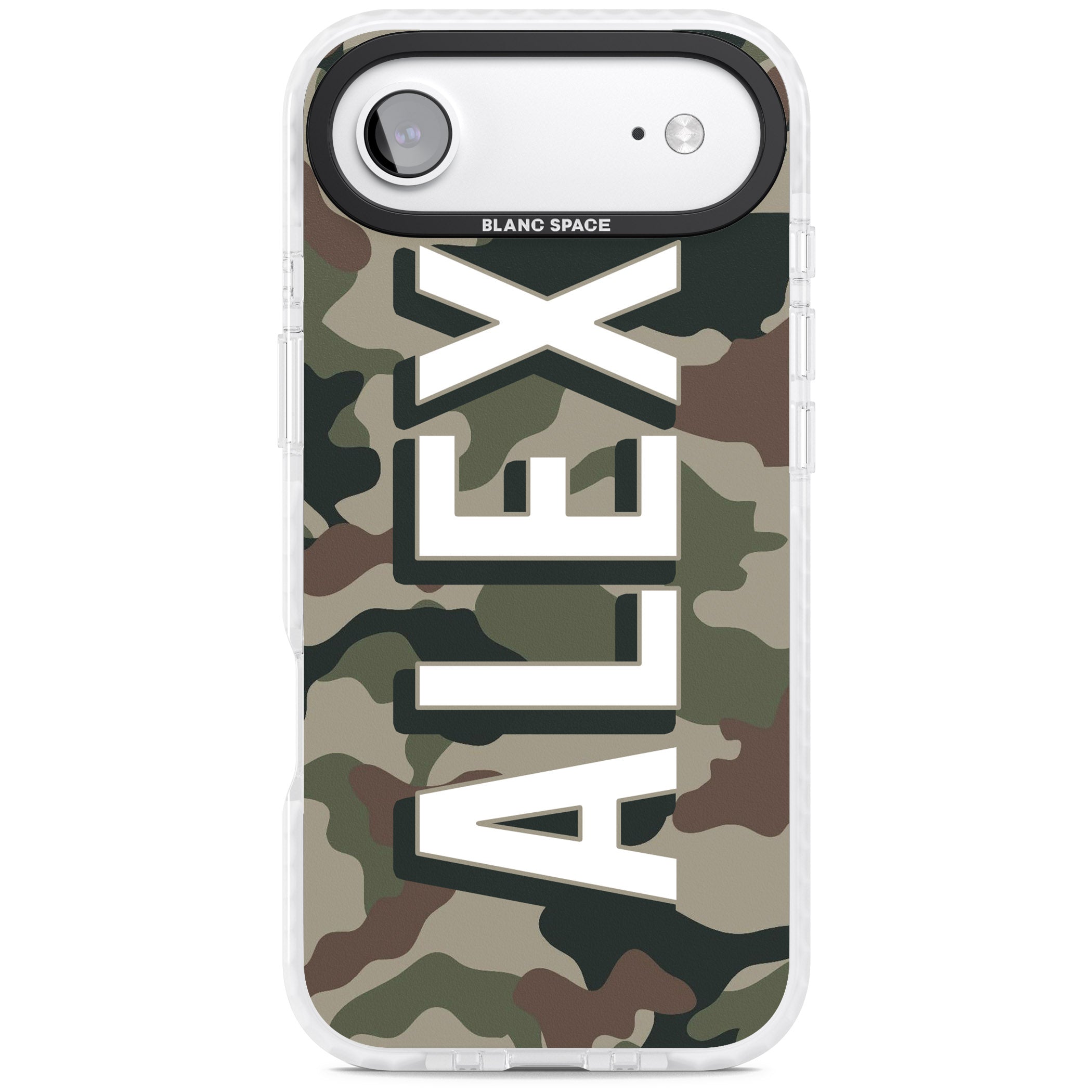 Personalised Classic Green Camo iPhone 17 Air Impact Pro Clear Phone Case