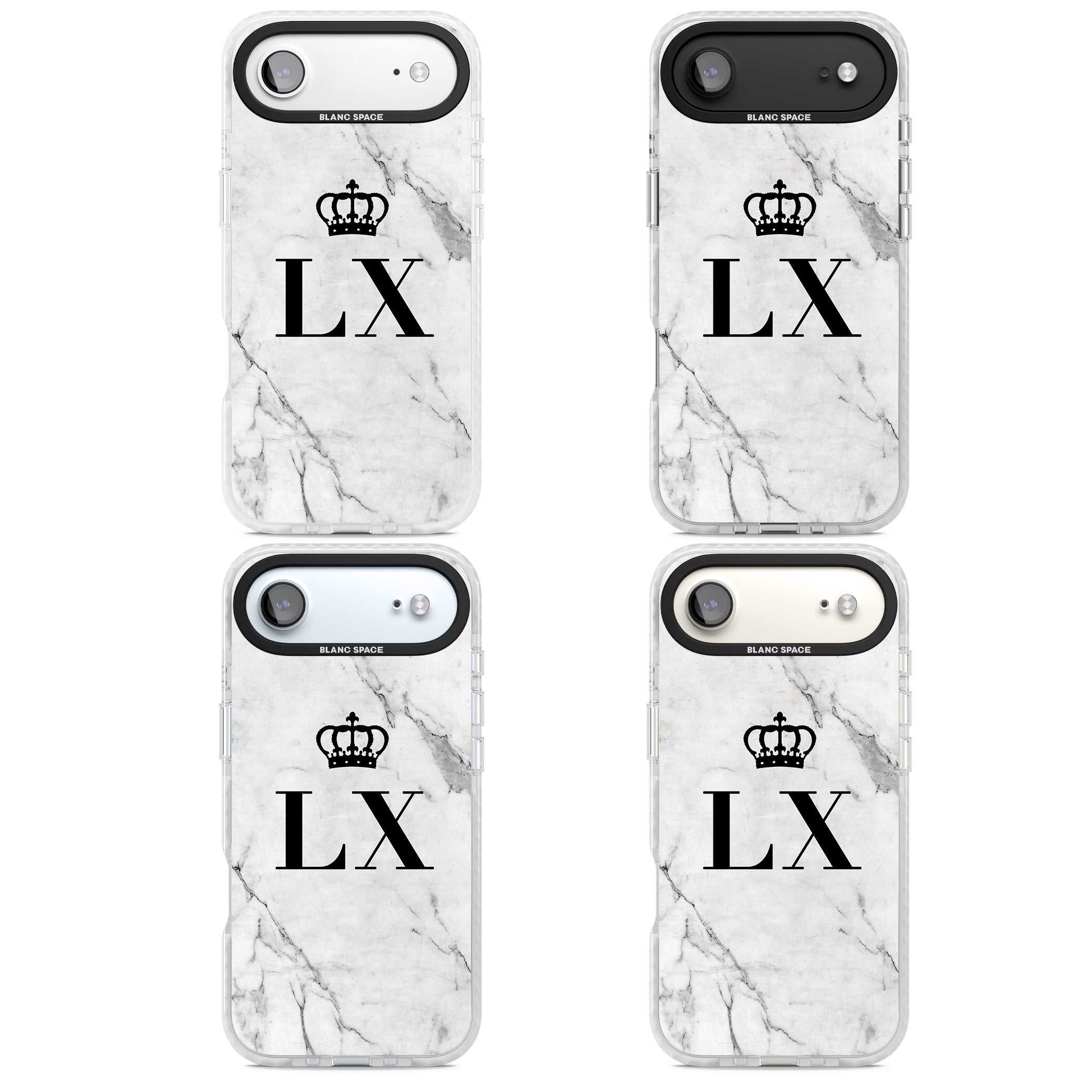 Personalised Initial Crown Marble iPhone 17 Air Impact Pro Clear Phone Case APT Impact Protection