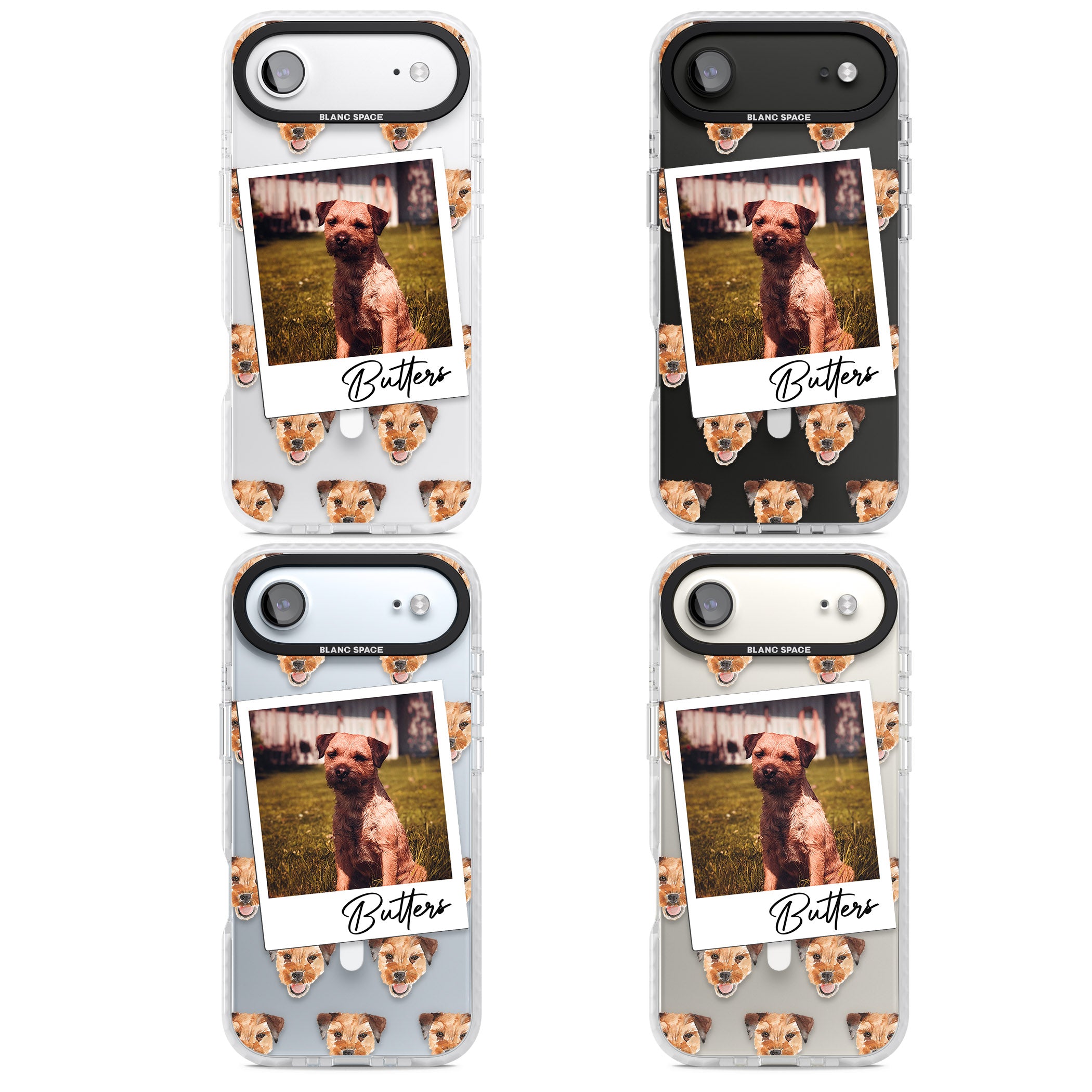 Personalised Border Terrier Instant Camera Photo iPhone 17 Air Impact Pro Clear Phone Case APT Impact Protection